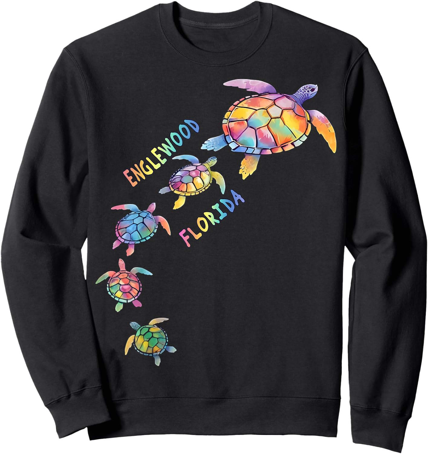 Englewood Florida Sea Turtle Lover Beach Vacation Sweatshirt - Sweatshirt | Black