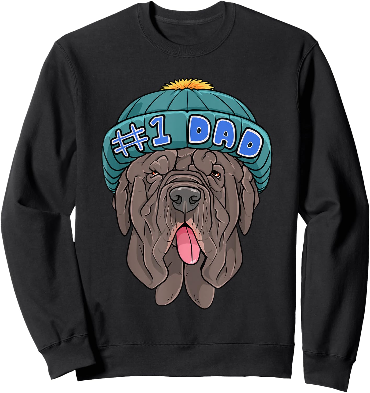 Neapolitan Mastiff #1 Dad Beanie Father's Day Dog Sweatshirt - Sweatshirt | Black