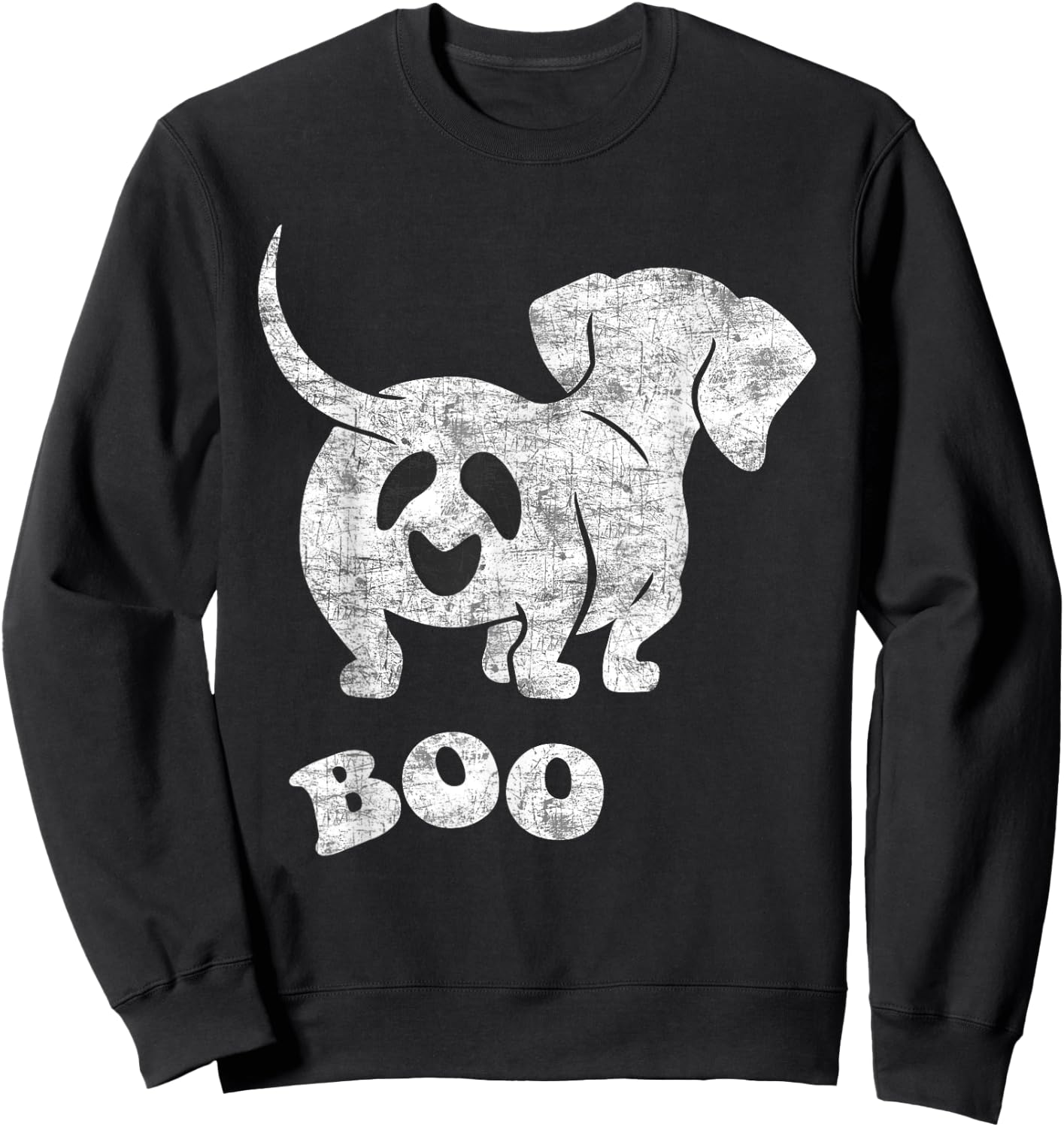 Boo Dachshund Spooky Dog Wiener Halloween Costume Sweatshirt - Sweatshirt | Black