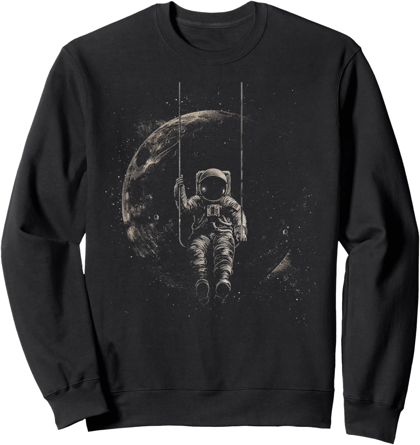 Astronaut Swinging on Moon Sweatshirt - Sweatshirt | Black