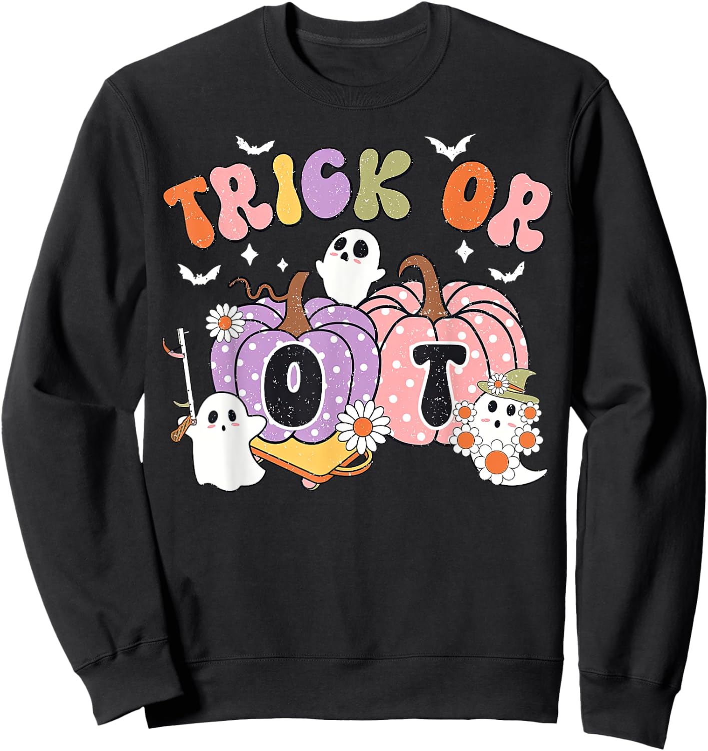 Trick Or OT Pumpkin Ghost Occupational Therapy Halloween Sweatshirt - Sweatshirt | Black