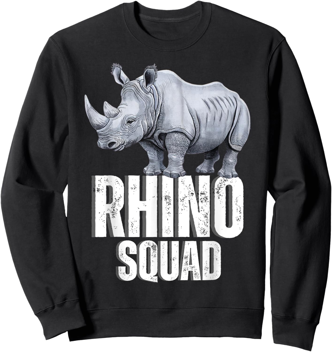 Rhino Squad Rhino Team Rhino Lover Rhinoceros Women Kids Men Sweatshirt - Sweatshirt | Black