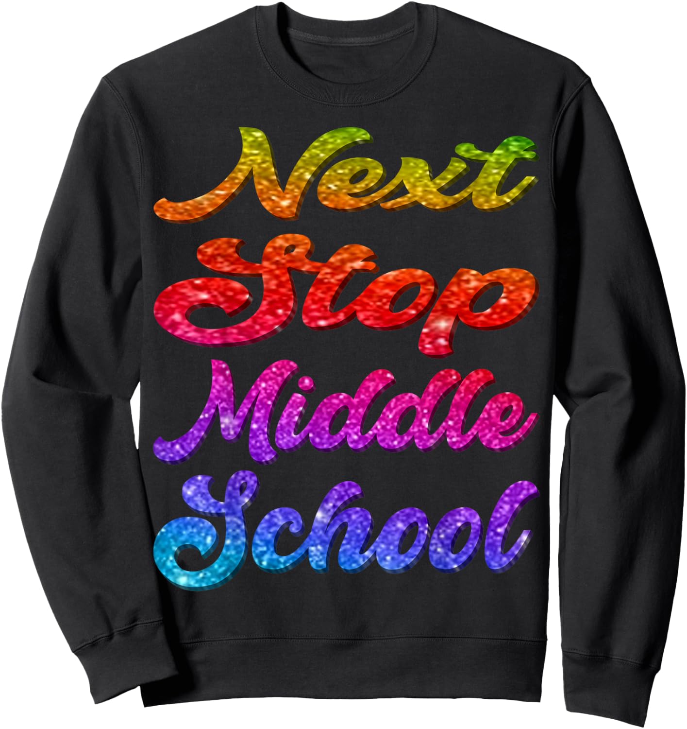 Next Stop Middle School Groovy Elementary School Graduation Sweatshirt - Sweatshirt | Black