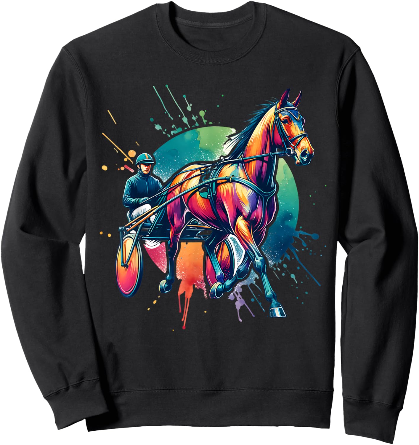 Harness Racehorse - Gift Race Horse Lover, Standardbred Sweatshirt - Sweatshirt | Black