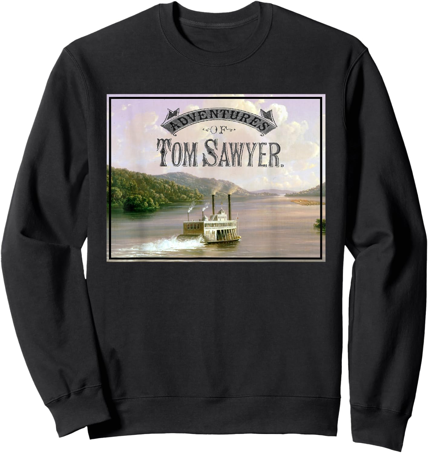Tom Sawyer Adventures - Mississippi River Landscape Sweatshirt - Sweatshirt | Black