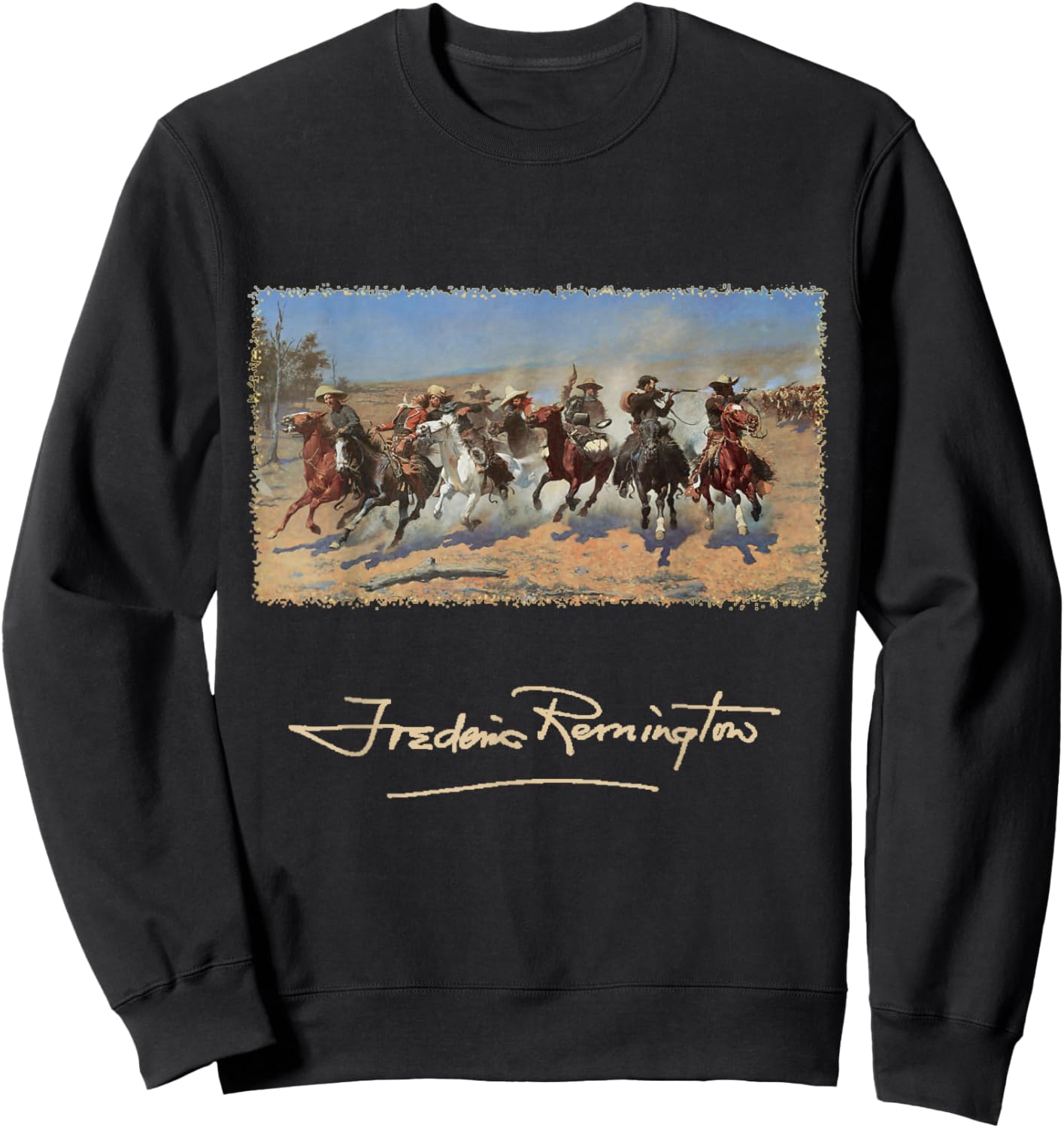 A Dash for Timber by Frederic Remington, Cowboys Sweatshirt - Sweatshirt | Black