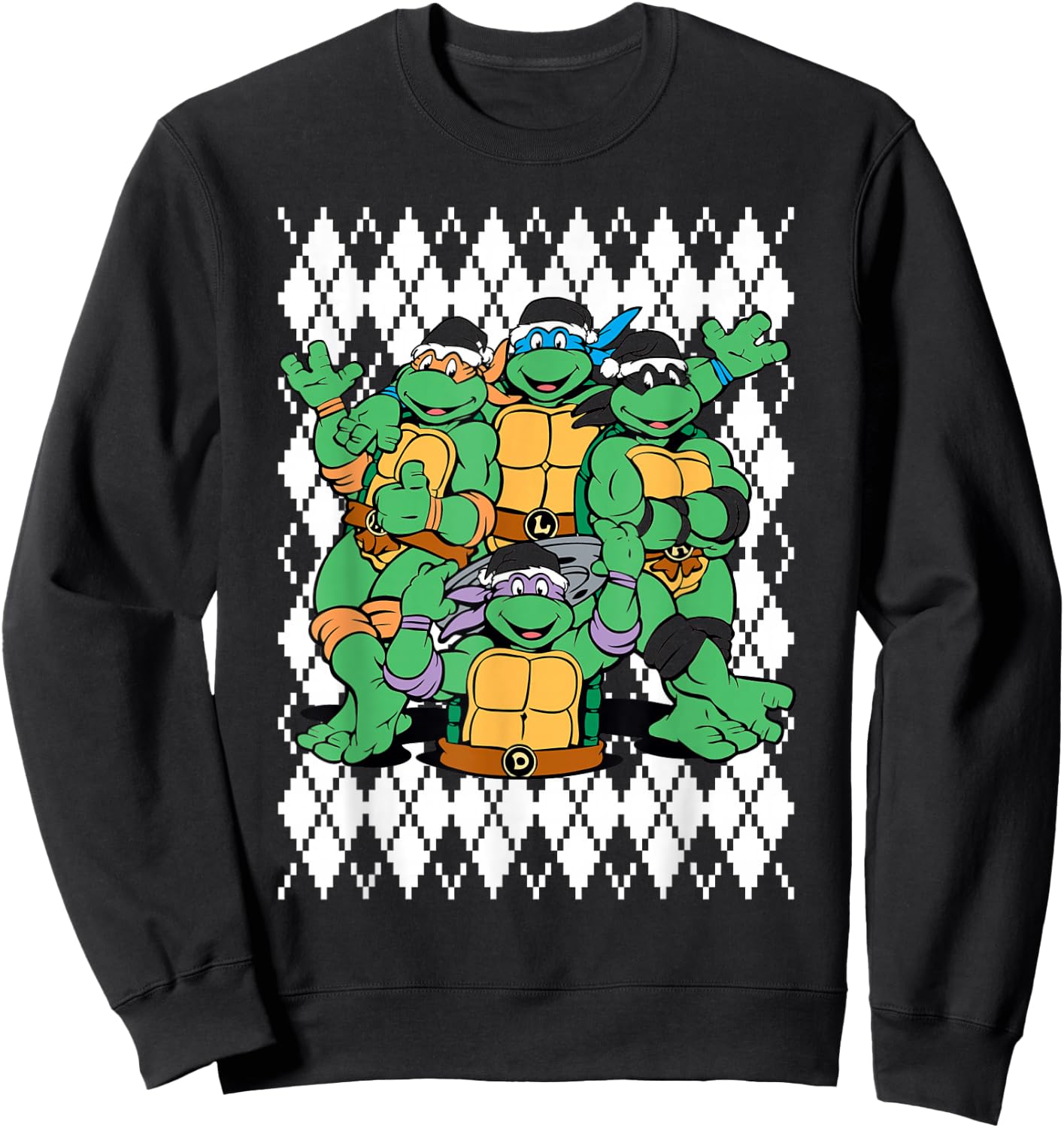 TMNT Ninja Turtles Ugly Christmas Sweater Sweatshirt - Sweatshirt | Black