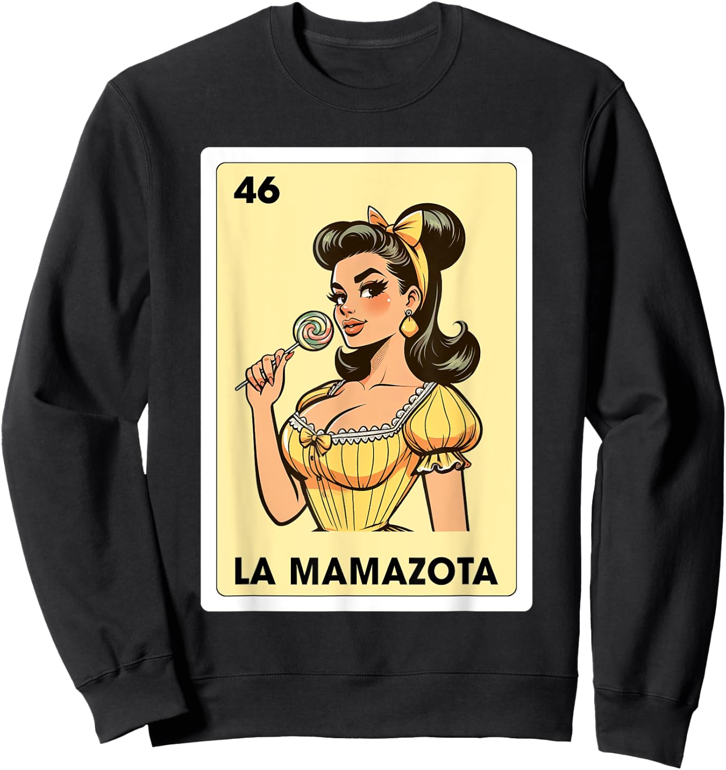 Mexicana Latina Mom Life La Mamazota Mexican Bingo Card Sweatshirt - Sweatshirt | Black
