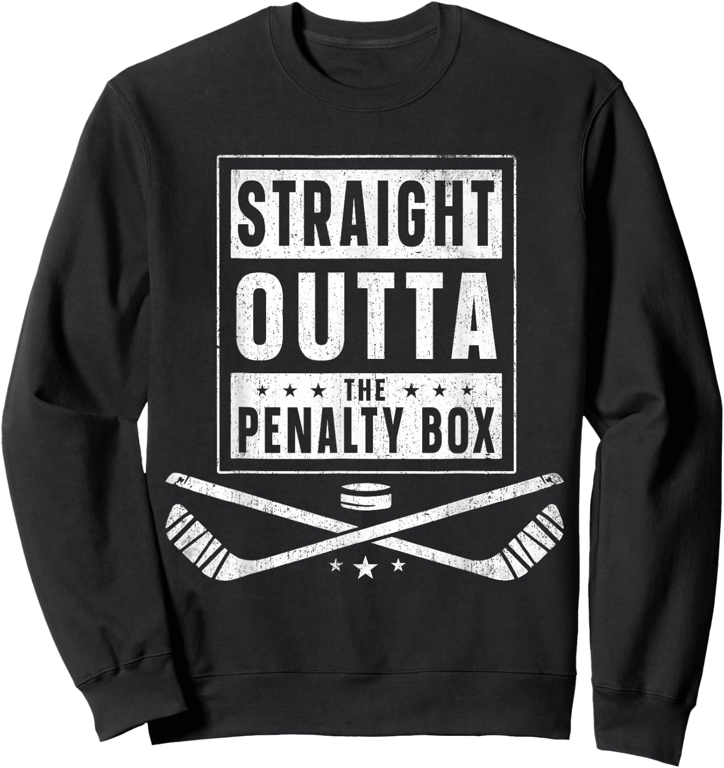 Ice Hockey Straight Outta Penalty Box Funny Men Boys Sweatshirt - Sweatshirt | Black