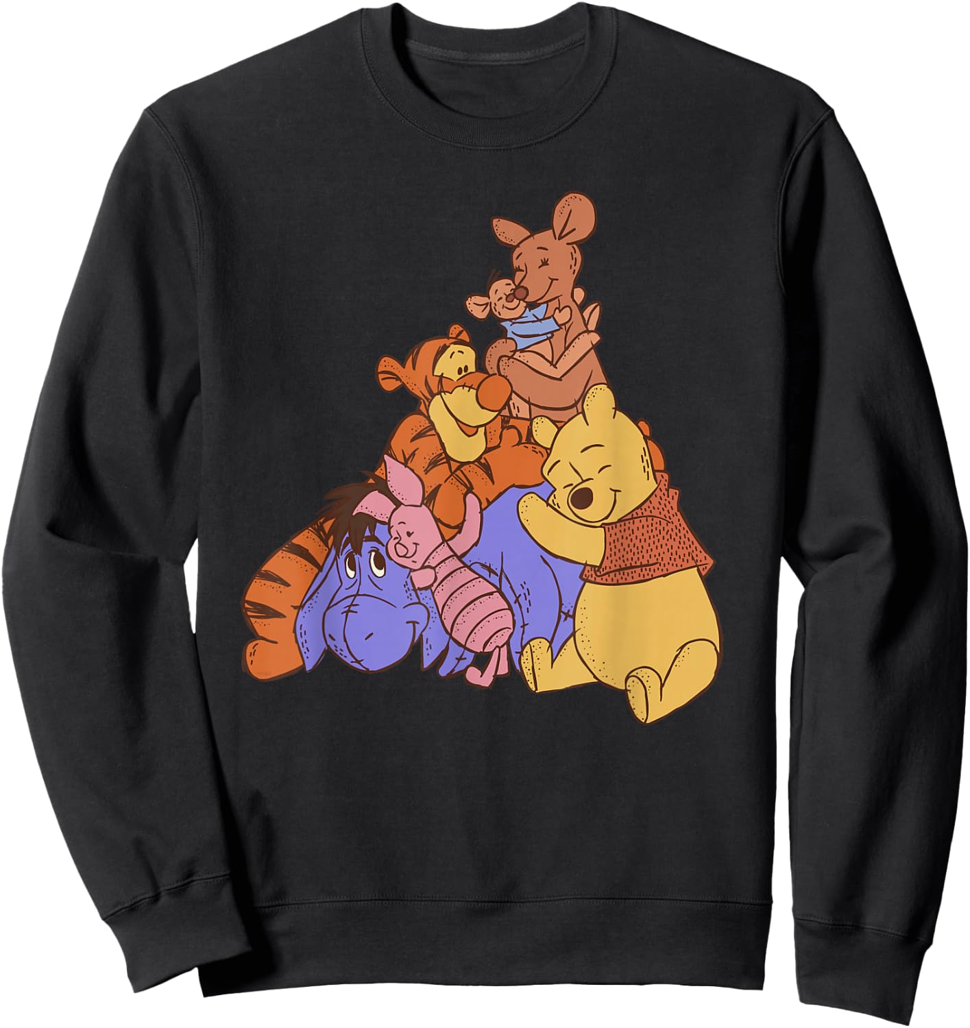 Disney Winnie The Pooh Hundred Acre Kanga Roo Group Hug Small Sweatshirt - Sweatshirt | Black