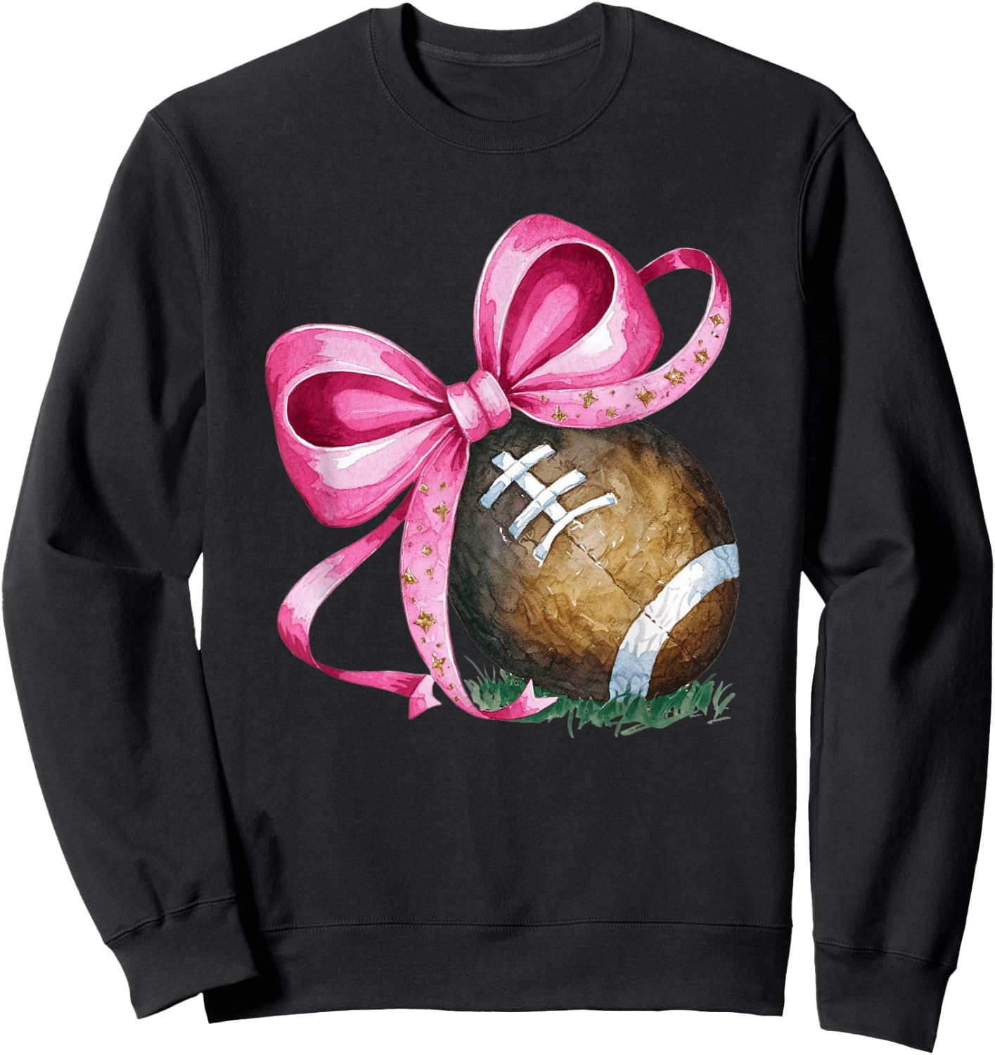 Football Mom Coquette Bow Game Day Women Girls Kids Football Sweatshirt - Sweatshirt | Black