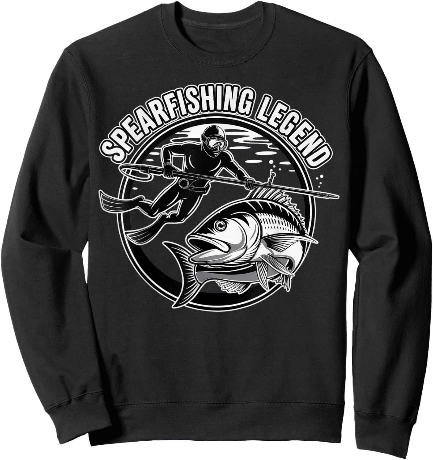 Spearfishing Legend Fisherman Fish Angler Spearfishing Sweatshirt - Sweatshirt | Black