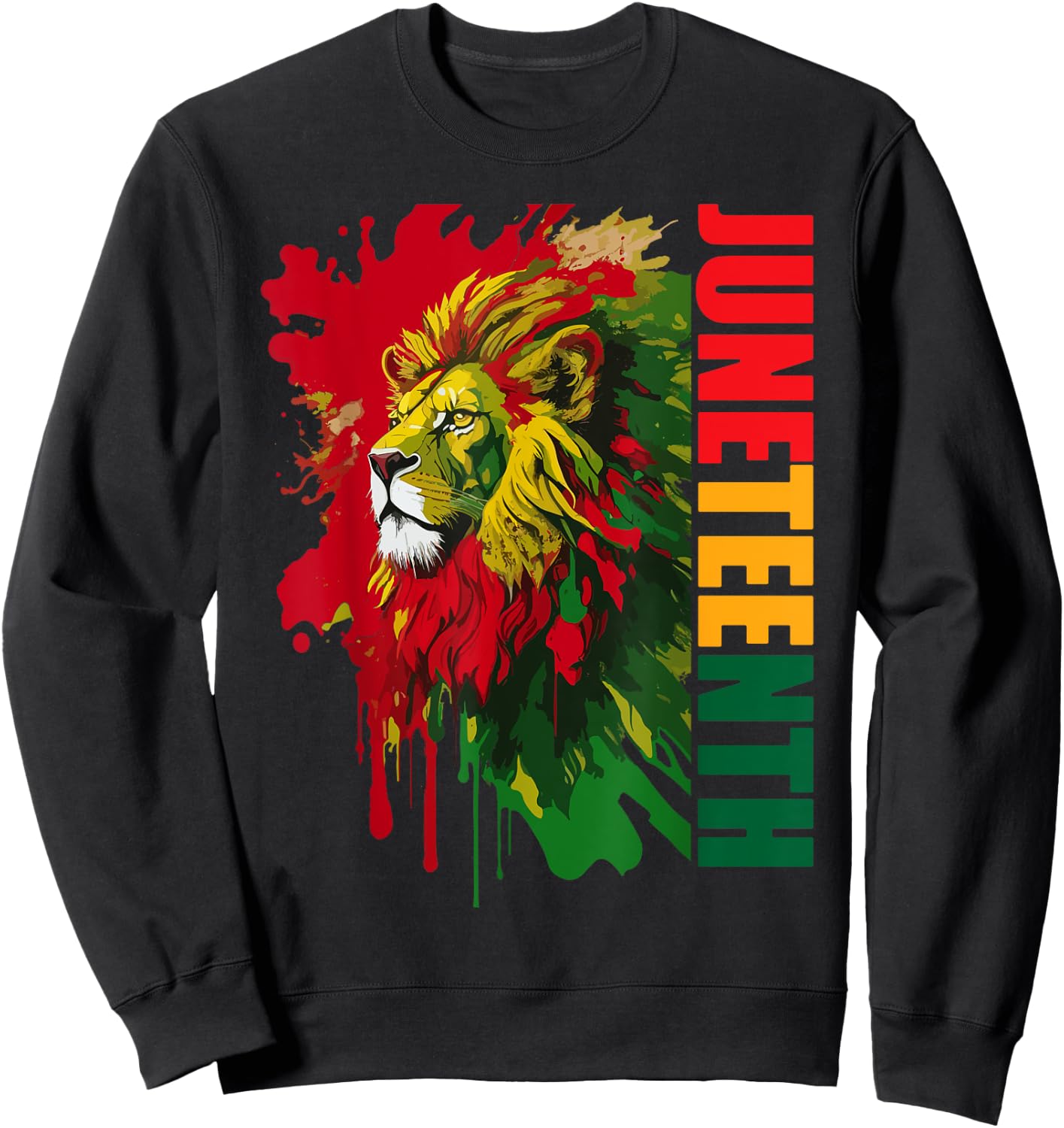Lion Juneteenth men women African American black lion 1865 Sweatshirt - Sweatshirt | Black