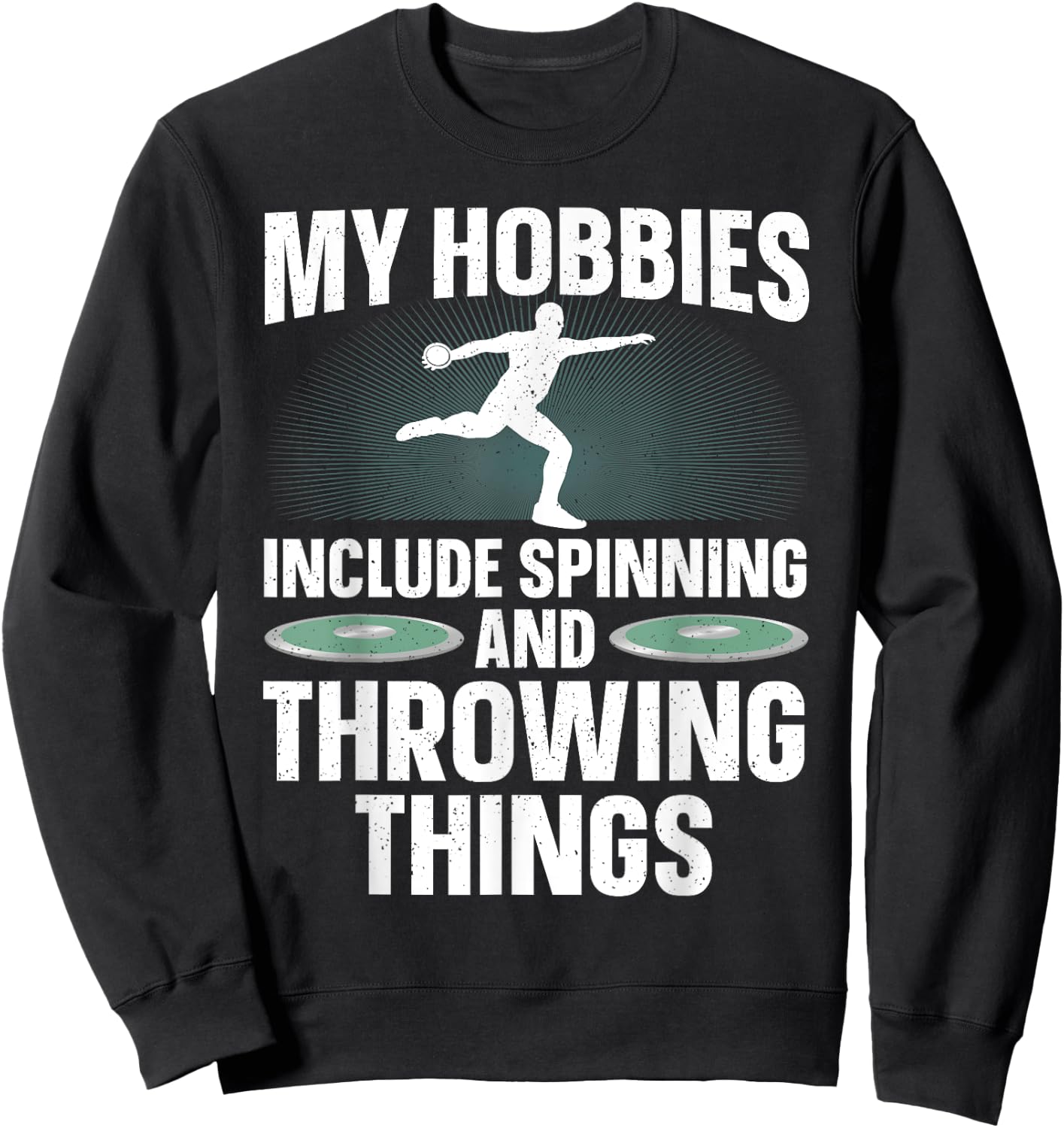 Discus Throwing Art Women Athletics Discus Thrower Sweatshirt - Sweatshirt | Black