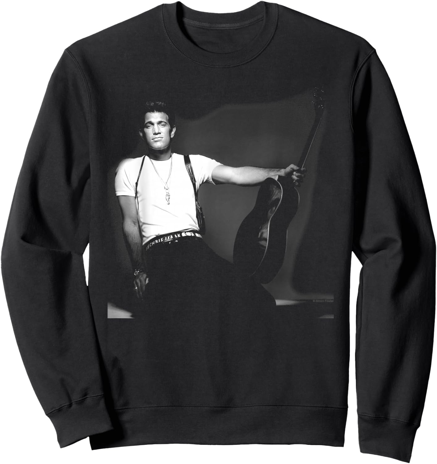 Singer Chris Isaak B&W Studio Photo By Simon Fowler Sweatshirt - Sweatshirt | Black