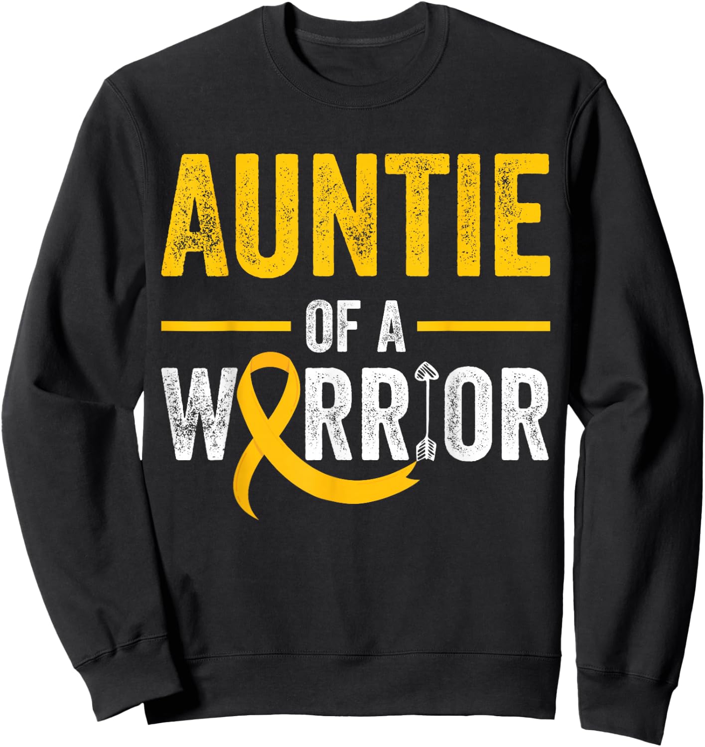 Auntie Of A Warrior Childhood September Cancer Awareness Sweatshirt - Sweatshirt | Black