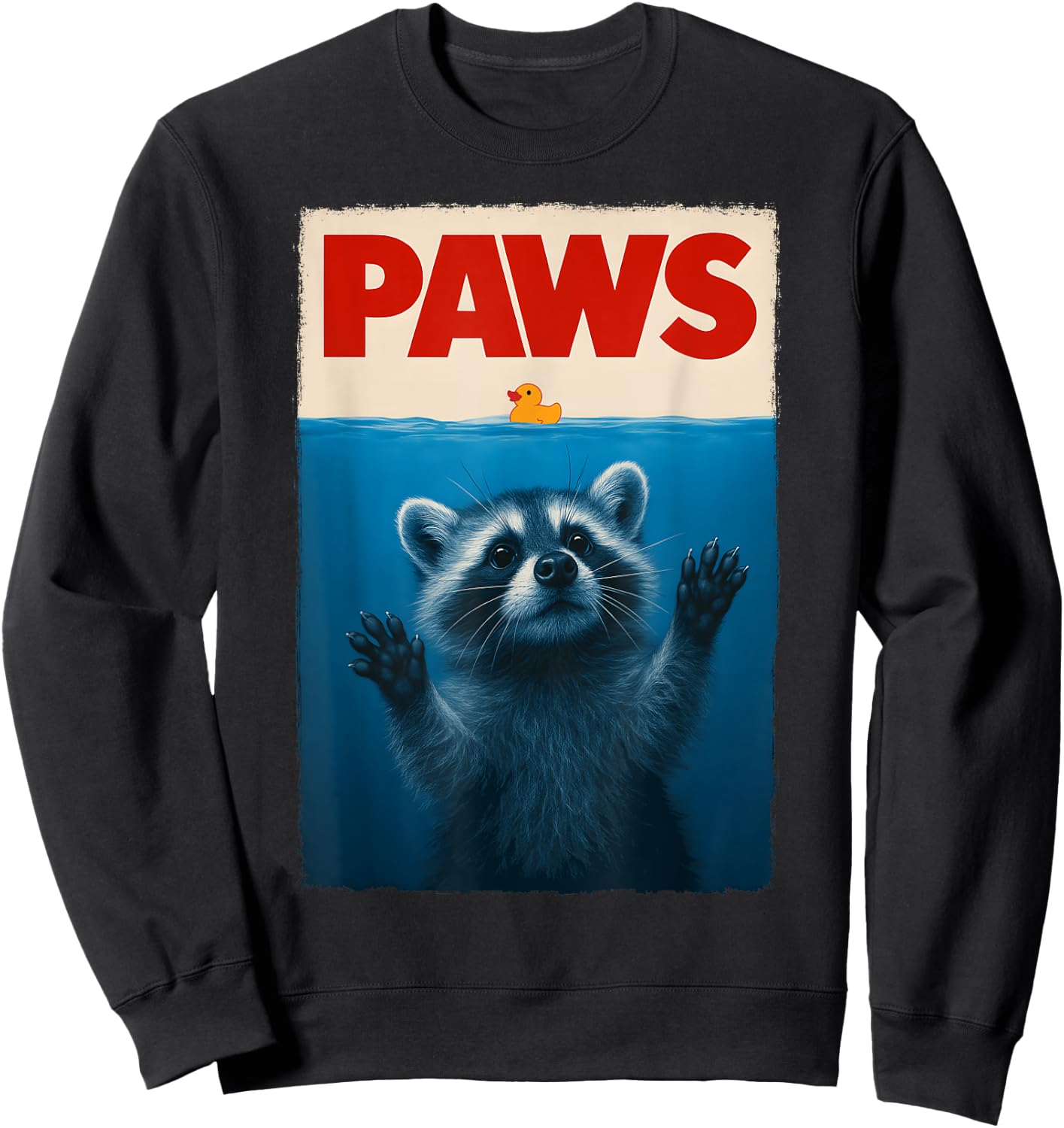 Paws Raccoon Trash Retro Men Kids Women Funny Raccoon Sweatshirt - Sweatshirt | Black