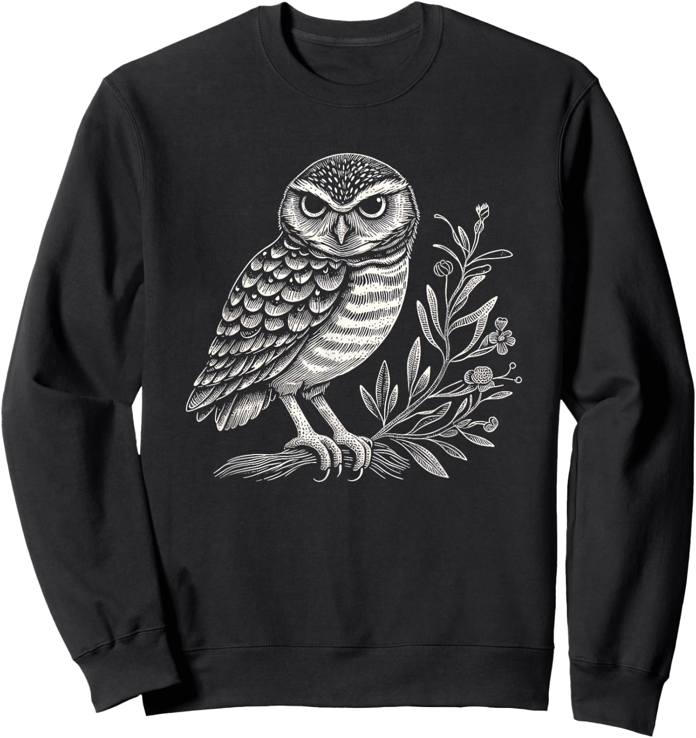 Burrowing Owl Graphic Art Design And Men Sweatshirt - Sweatshirt | Black