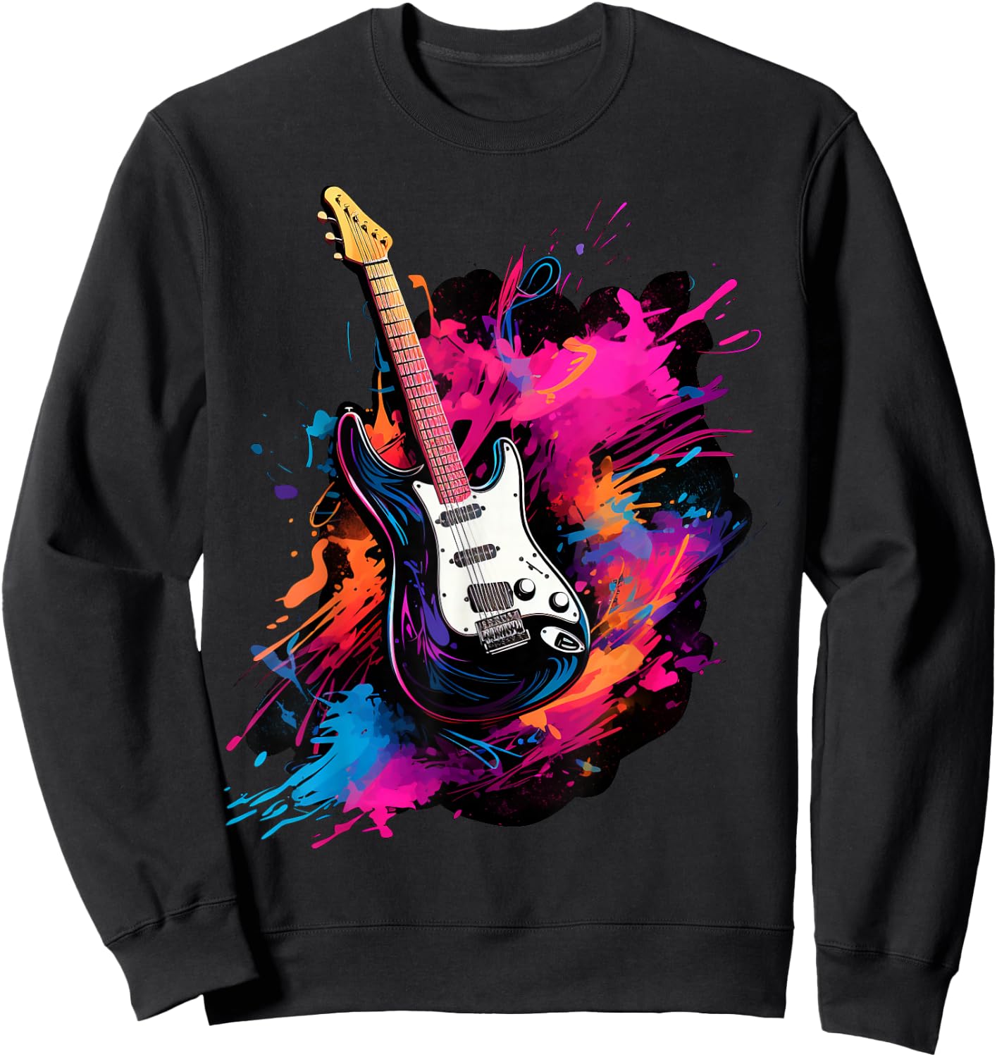 Men, Women and Kids Electric Guitar Sweatshirt - Sweatshirt | Black
