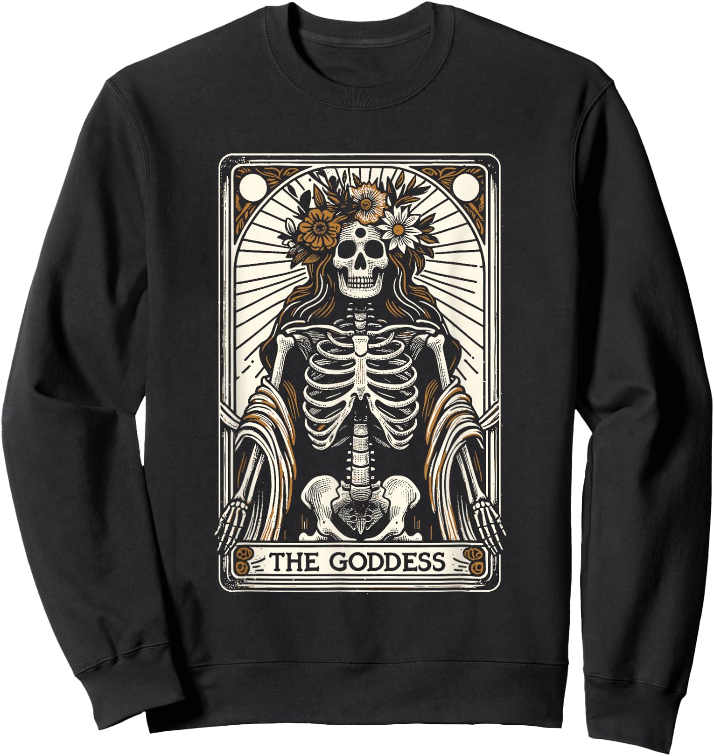 Tarot Card Goth Occult Gifts & Accessories -Youth Black Modern Gothic The Goddess Small Sweatshirt - Sweatshirt | Black