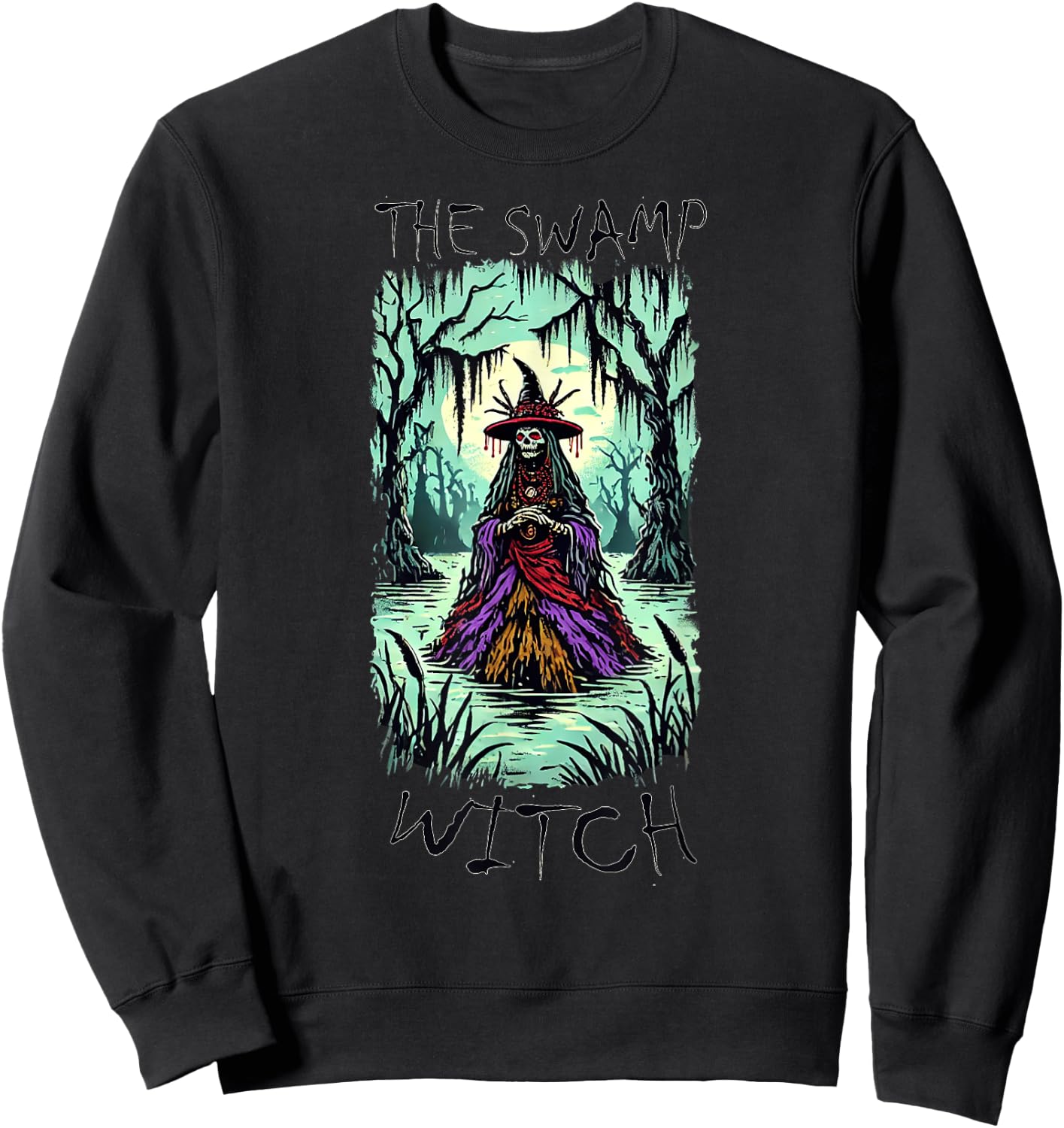 Louisiana Swamp Voodoo Witch Halloween Sweatshirt - Sweatshirt | Black