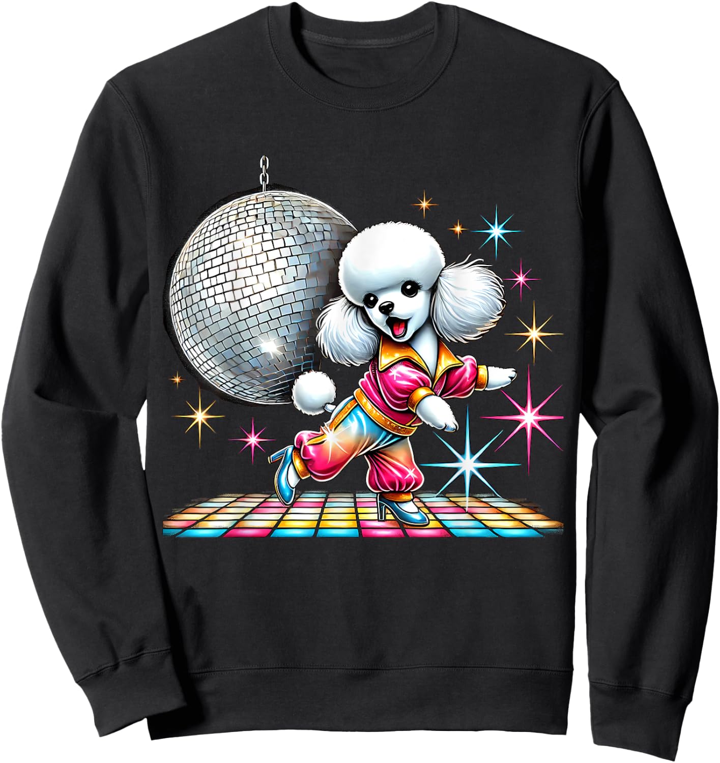 Aesthetic Toy Poodle Disco Sweatshirt - Sweatshirt | Black
