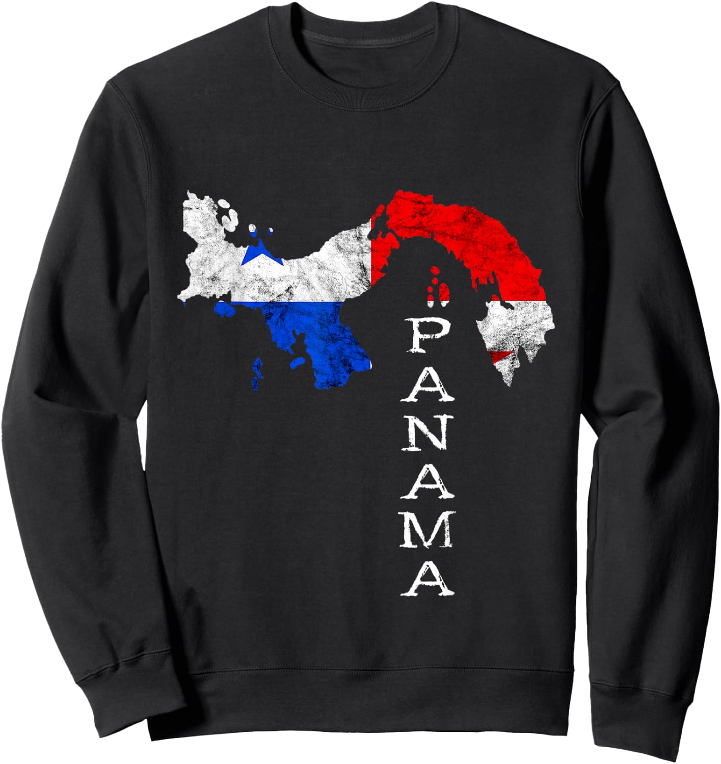 Panama Map Outline Panamanian Flag Panama Travel Sweatshirt - Sweatshirt | Black