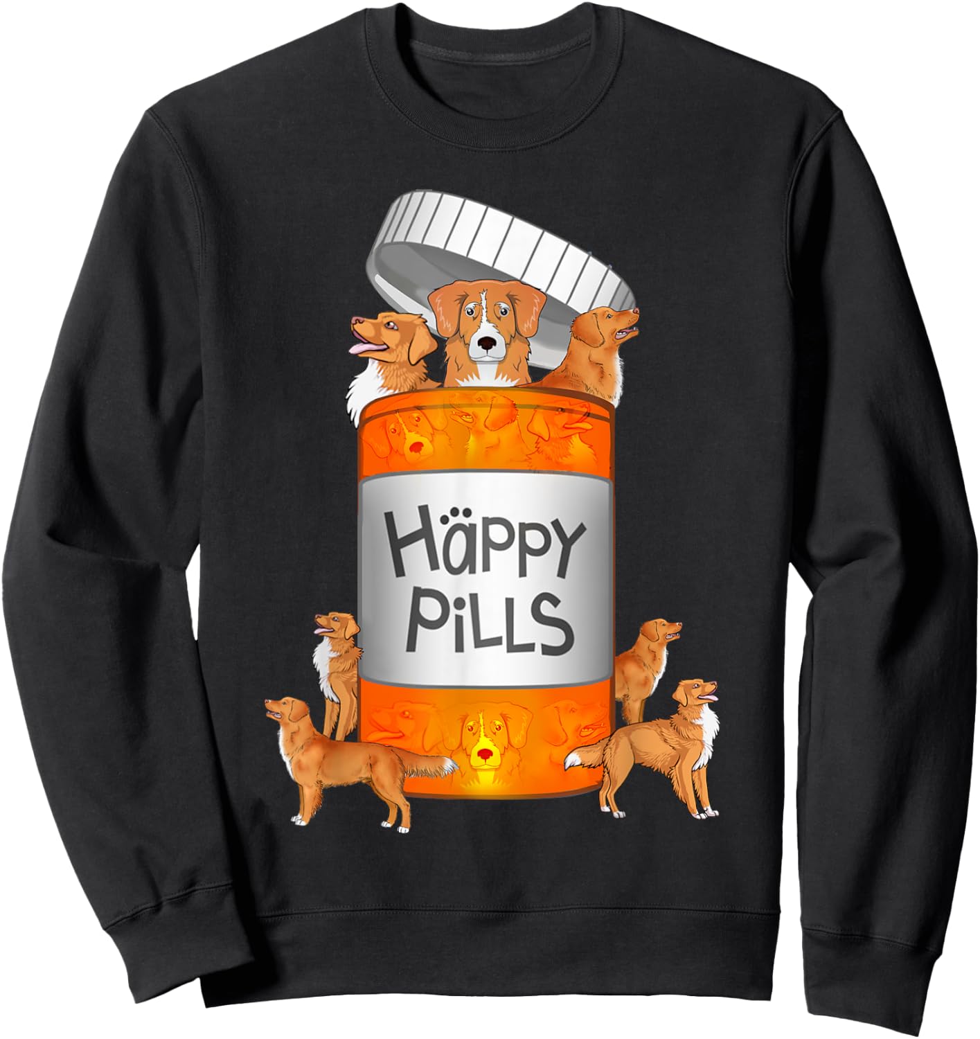Toller Dog Happy Pills Sweatshirt - Sweatshirt | Black