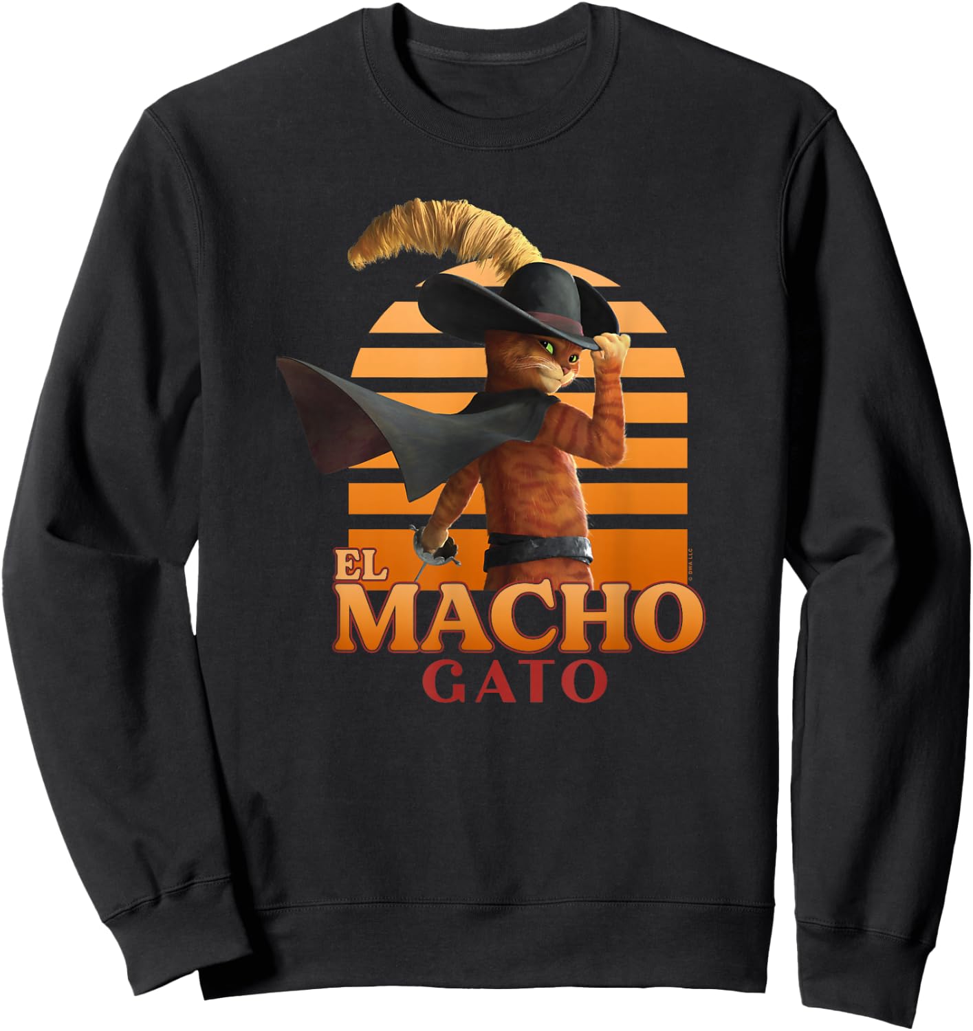 DreamWorks Puss in Boots: The Last Wish El Macho Gato Logo Small Sweatshirt - Sweatshirt | Black