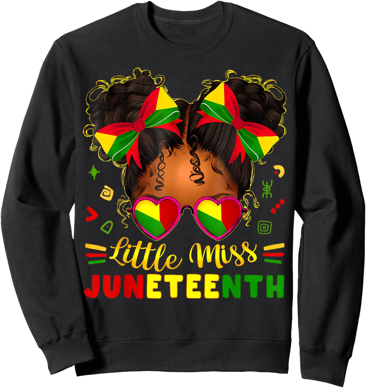 Miss Juneteenth Freedom Black American African Toddler Girl Sweatshirt - Sweatshirt | Black