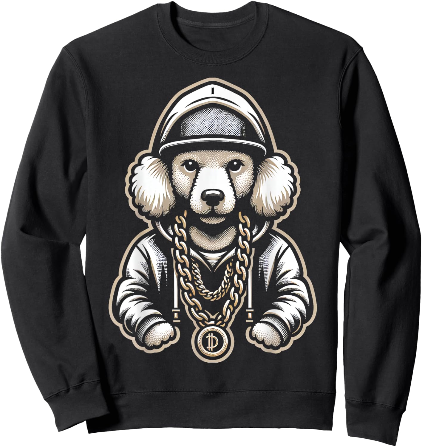Poodle Gangsta Cool Poodles Sweatshirt - Sweatshirt | Black