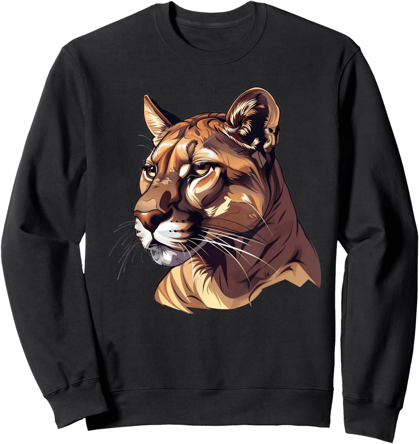 Mountain Lion Caricature Sweatshirt - Sweatshirt | Black