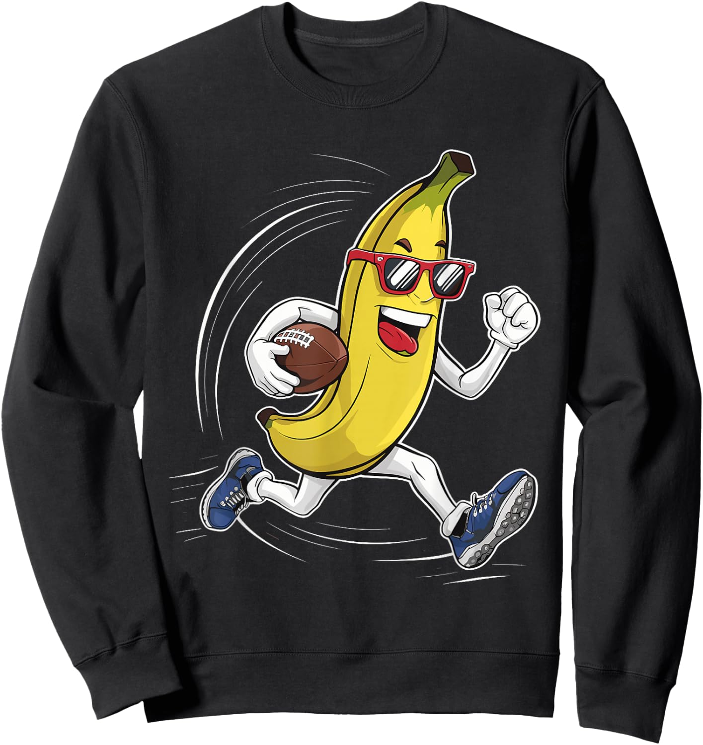 Fruit Sport Bananas Player Cute Banana American Football Sweatshirt - Sweatshirt | Black