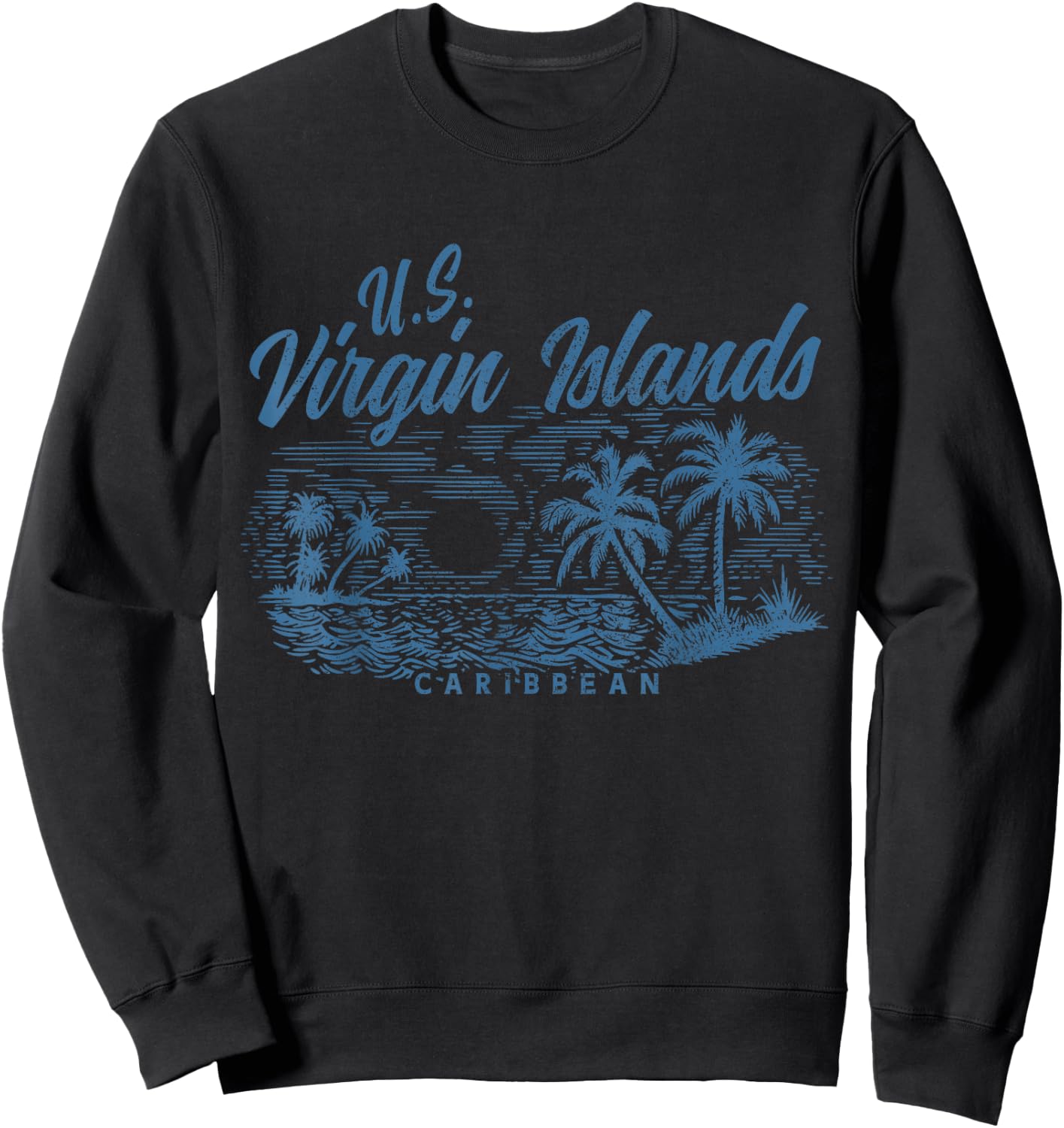 US Virgin Islands Pride Beach Vacation USVI Vintage Sweatshirt - Sweatshirt | Black