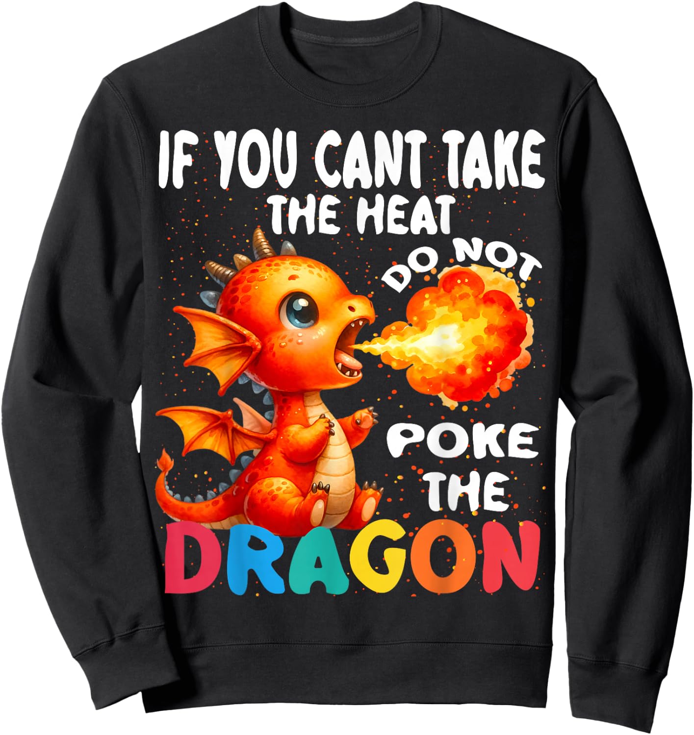 Flying Mythical Creature Cool Dragon Kids Toddler Boys Girls Sweatshirt - Sweatshirt | Black