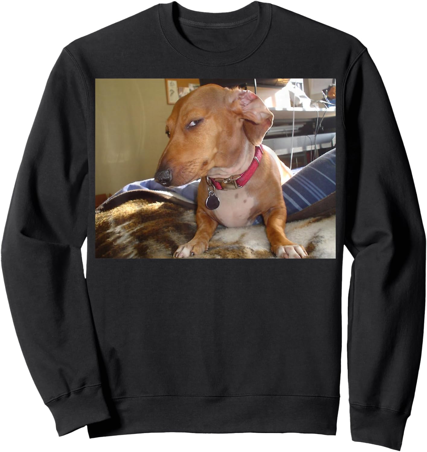Side eye dog meme Sweatshirt - Sweatshirt | Black