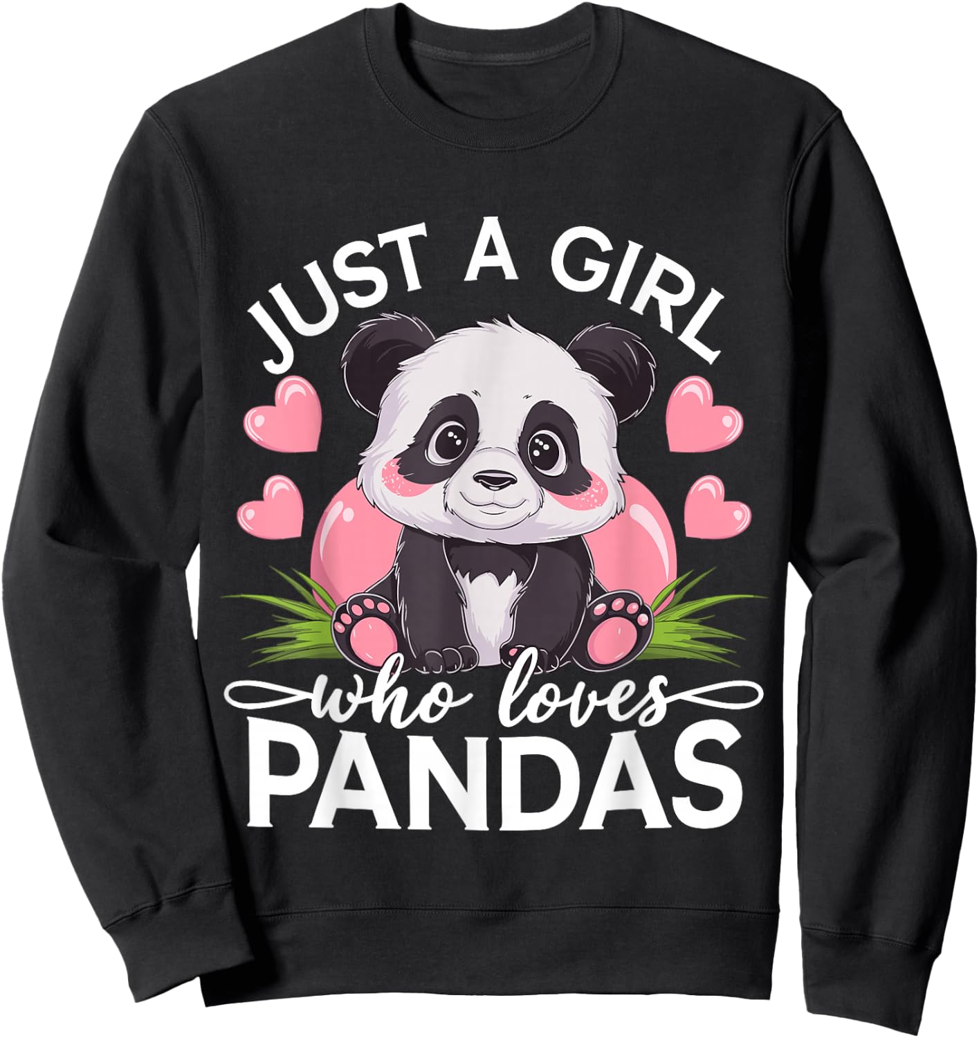 Just A Girl Who Loves Pandas Sweatshirt - Sweatshirt | Black