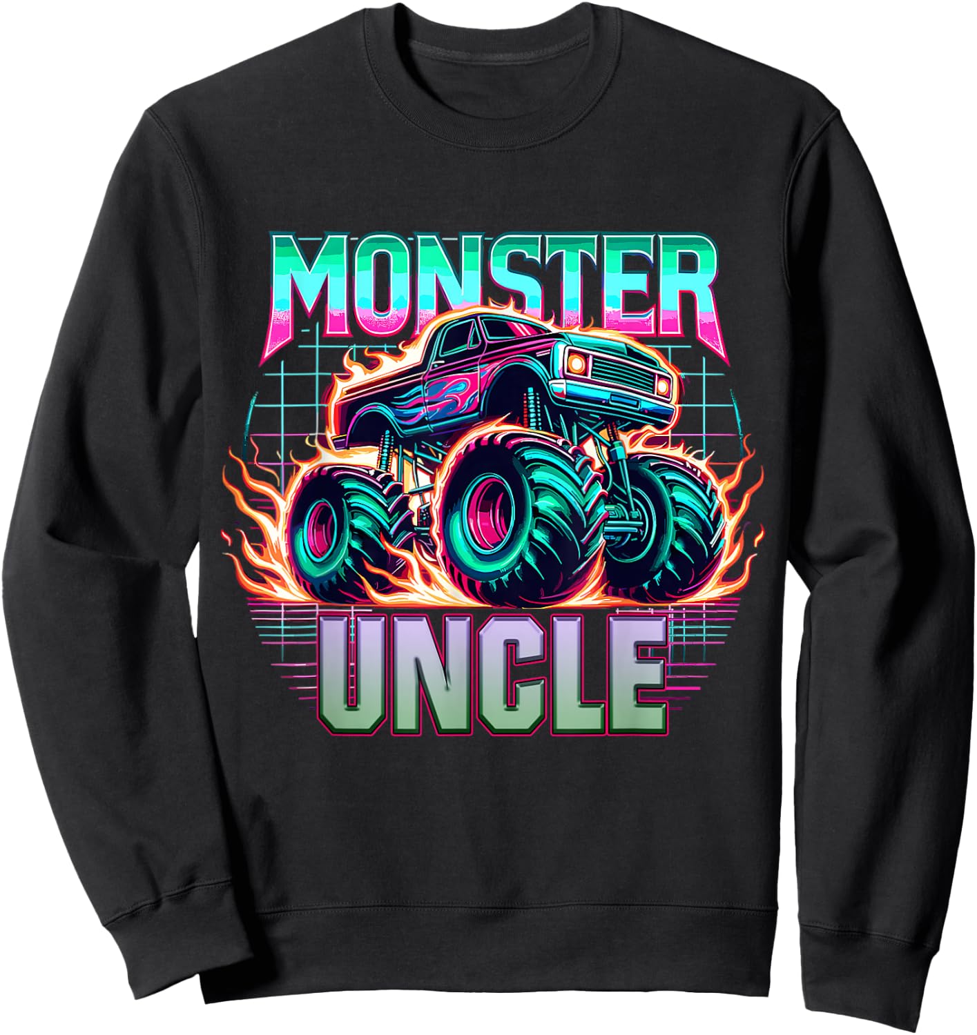 Monster Truck Uncle Monster Truck Are My Jam Truck Lovers Sweatshirt - Sweatshirt | Black