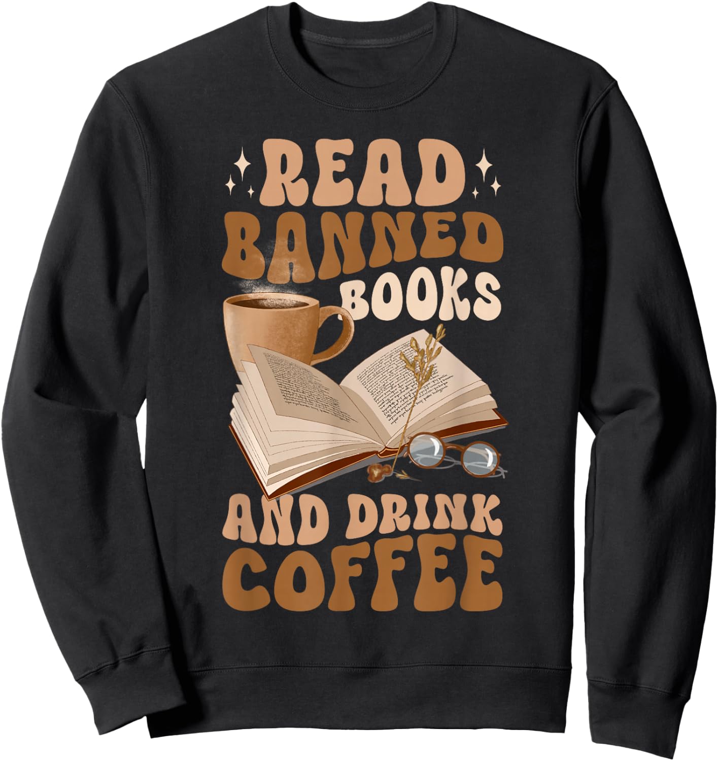 Reading Banned Books Coffee Sweatshirt - Sweatshirt | Black