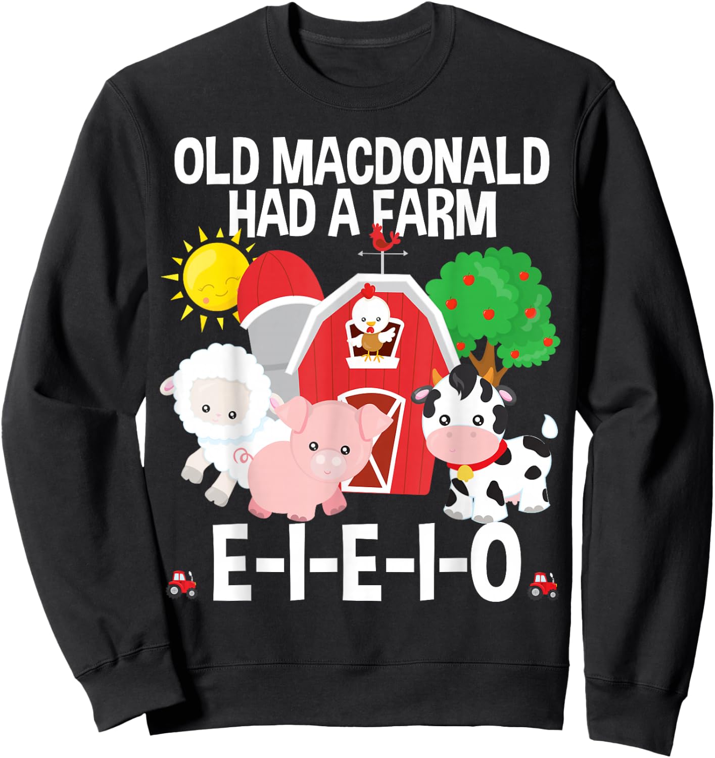 Toddler Kids Old MacDonald Had a Farm E-I-E-I-O Nursery Song Sweatshirt - Sweatshirt | Black