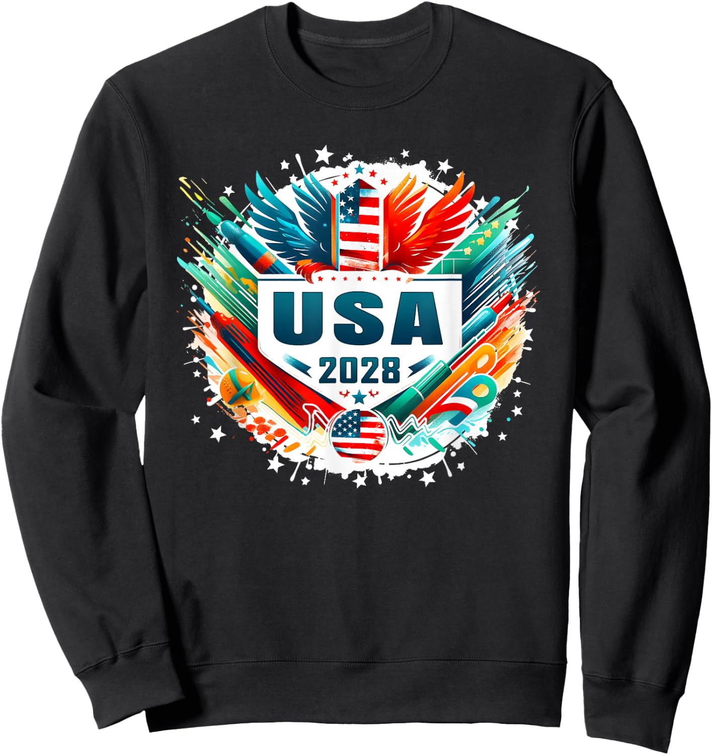 USA 2028 Go United States Sport USA Team 2028 USA Sweatshirt - Sweatshirt | Black