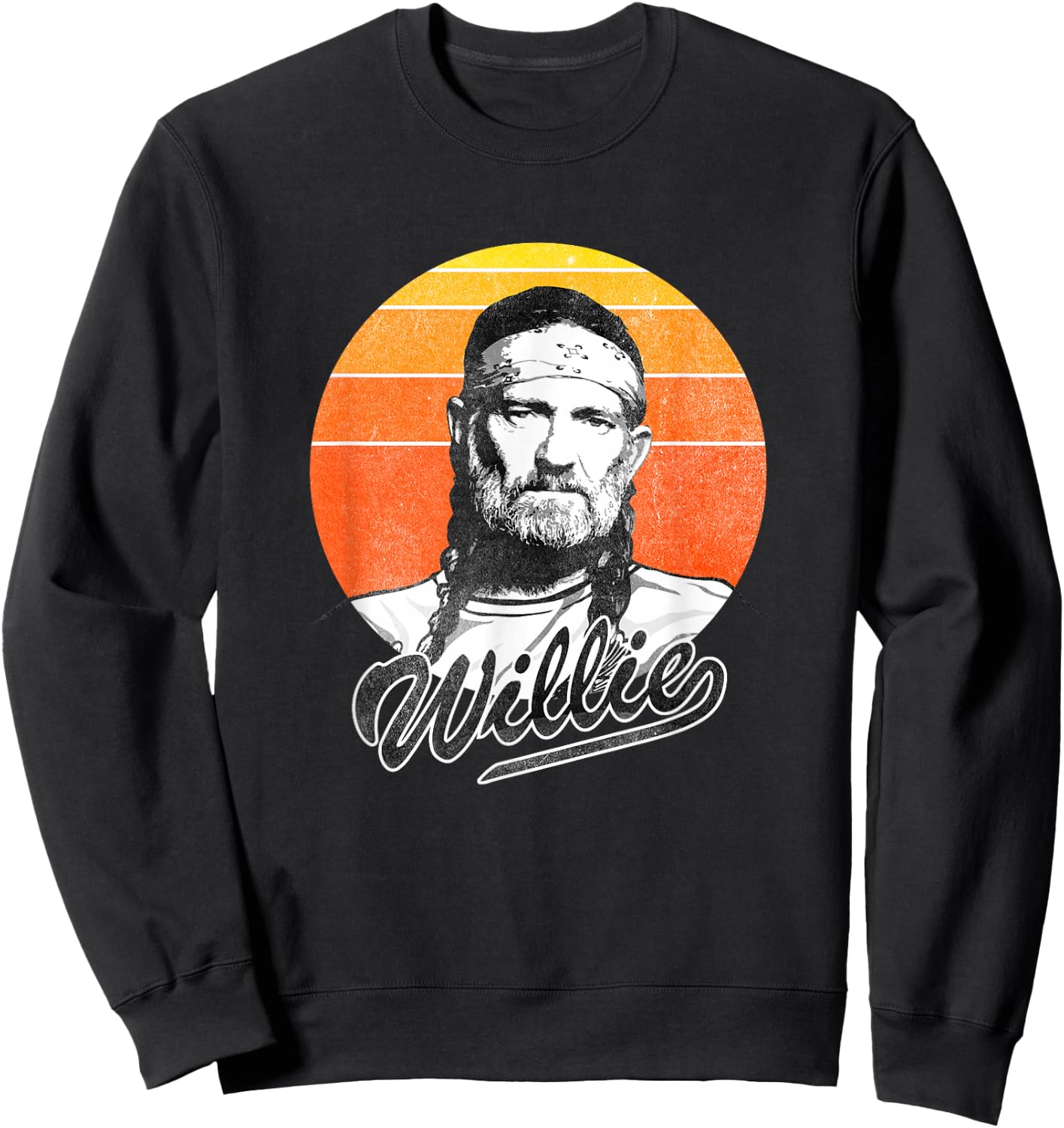 Official Willie Nelson Sunset Photo Sweatshirt - Sweatshirt | Black