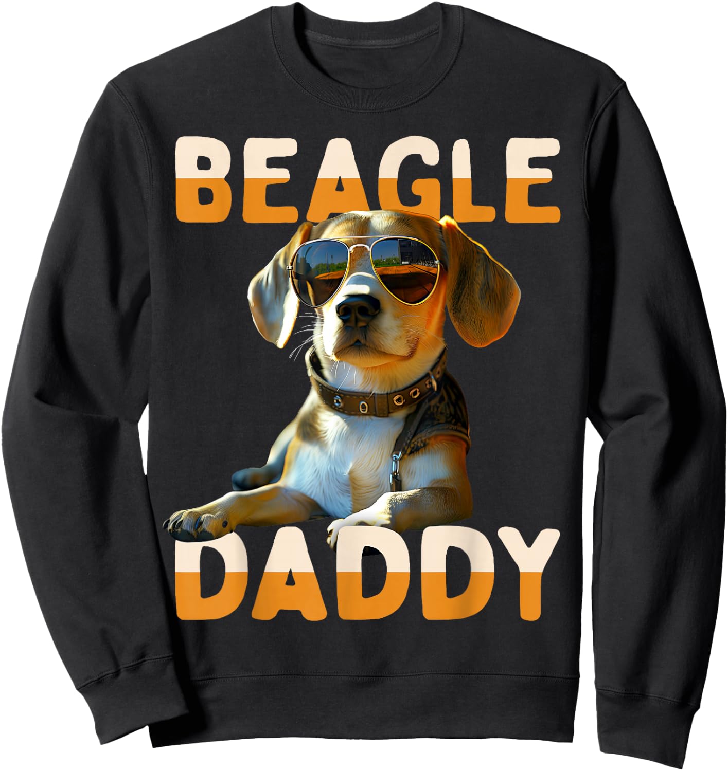 Beagle Daddy Father Papa Fathers Day English Beagles Dad Sweatshirt - Sweatshirt | Black