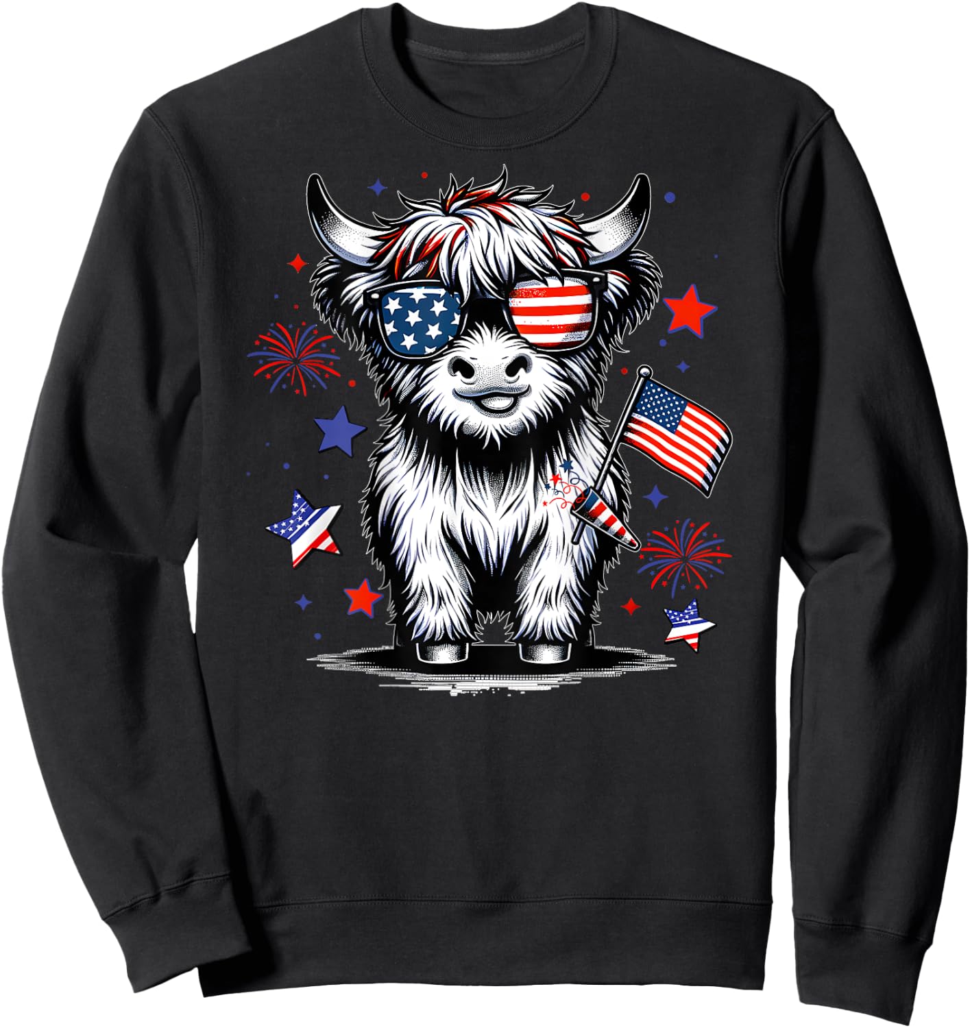 4th July Heifer Sweatshirt - Sweatshirt | Black