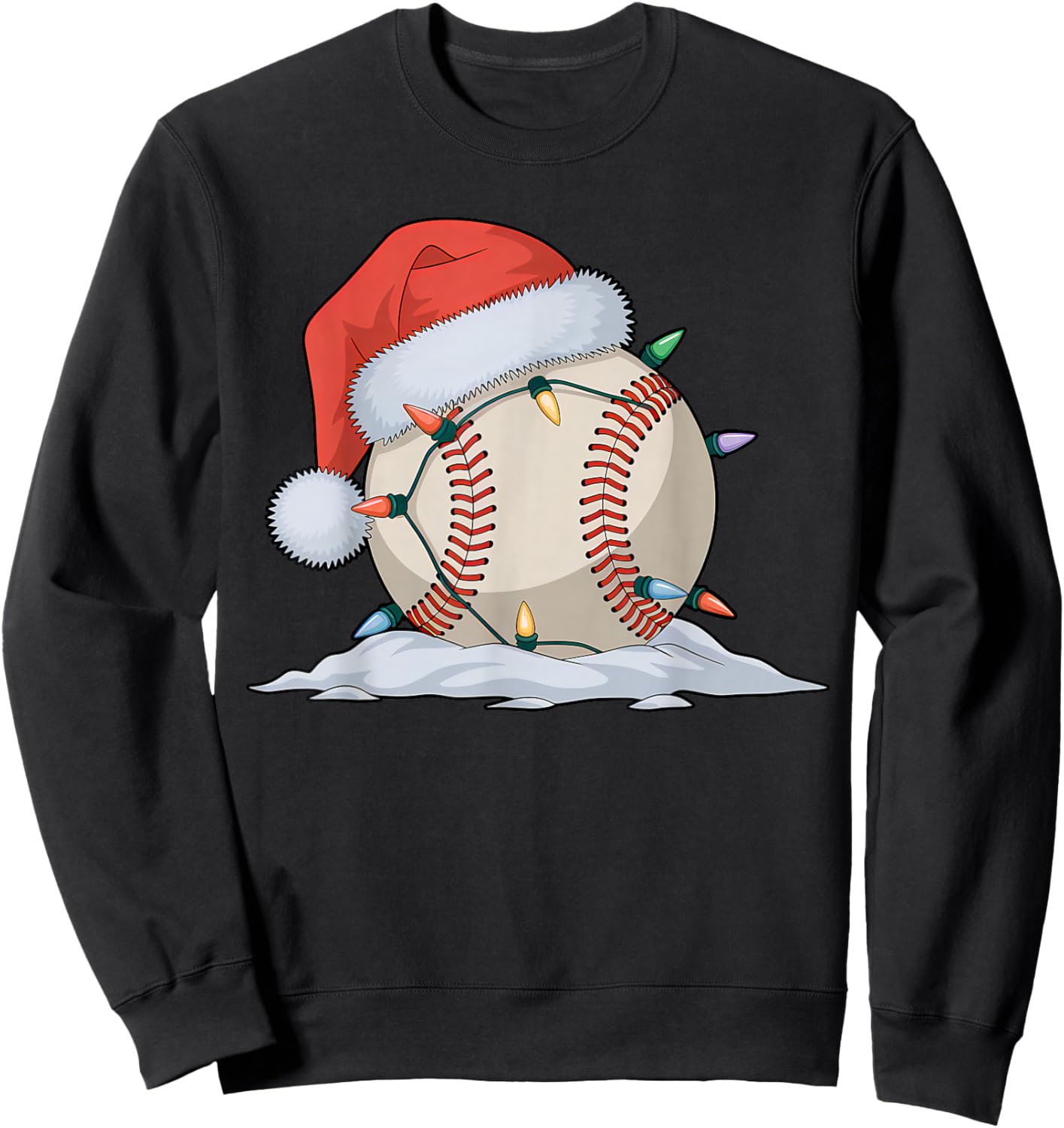 Christmas Baseball Player Santa Sports Design Boys Sweatshirt - Sweatshirt | Black