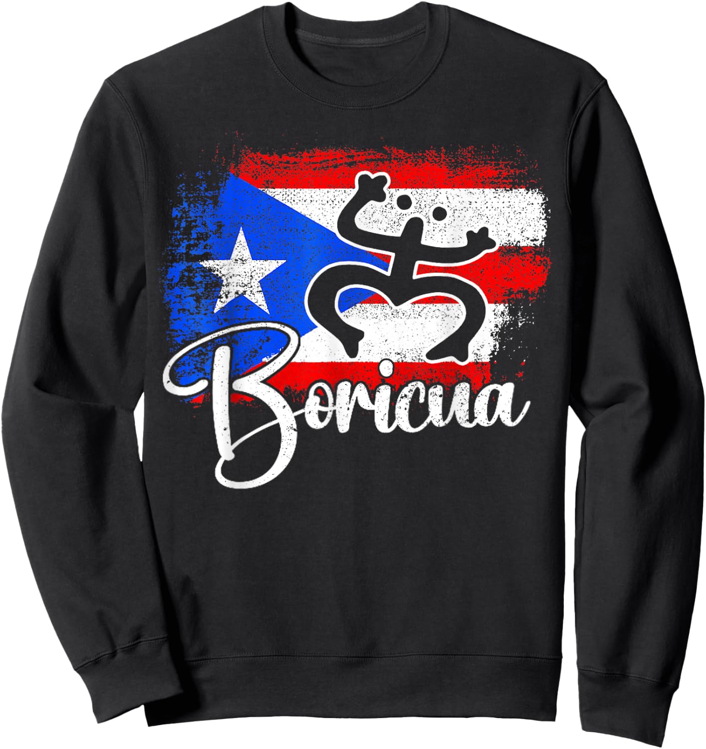 Boricua Puerto Rico Flag Puerto Rican Frog Men Women Kids Sweatshirt - Sweatshirt | Black