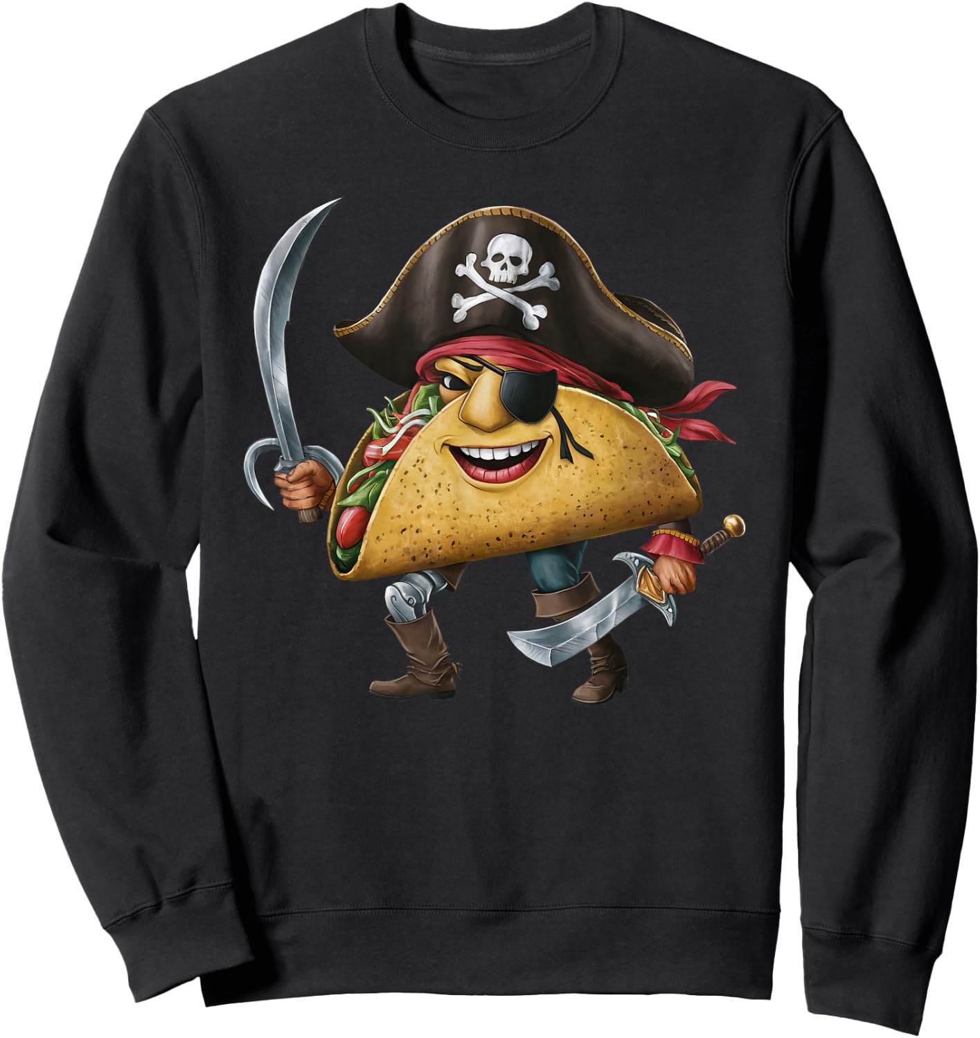 Tacos Pirate Halloween Kids Pirate Funny Sweatshirt - Sweatshirt | Black