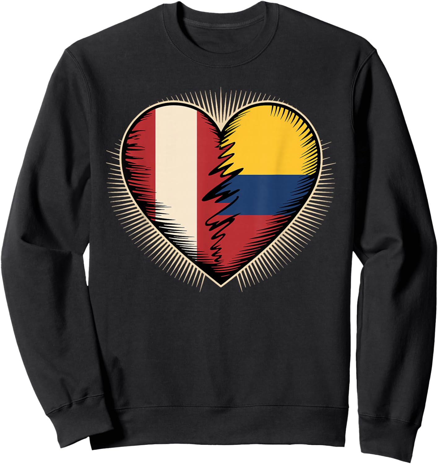 Half Peruvian Colombian Roots Peru Colombia Sweatshirt - Sweatshirt | Black