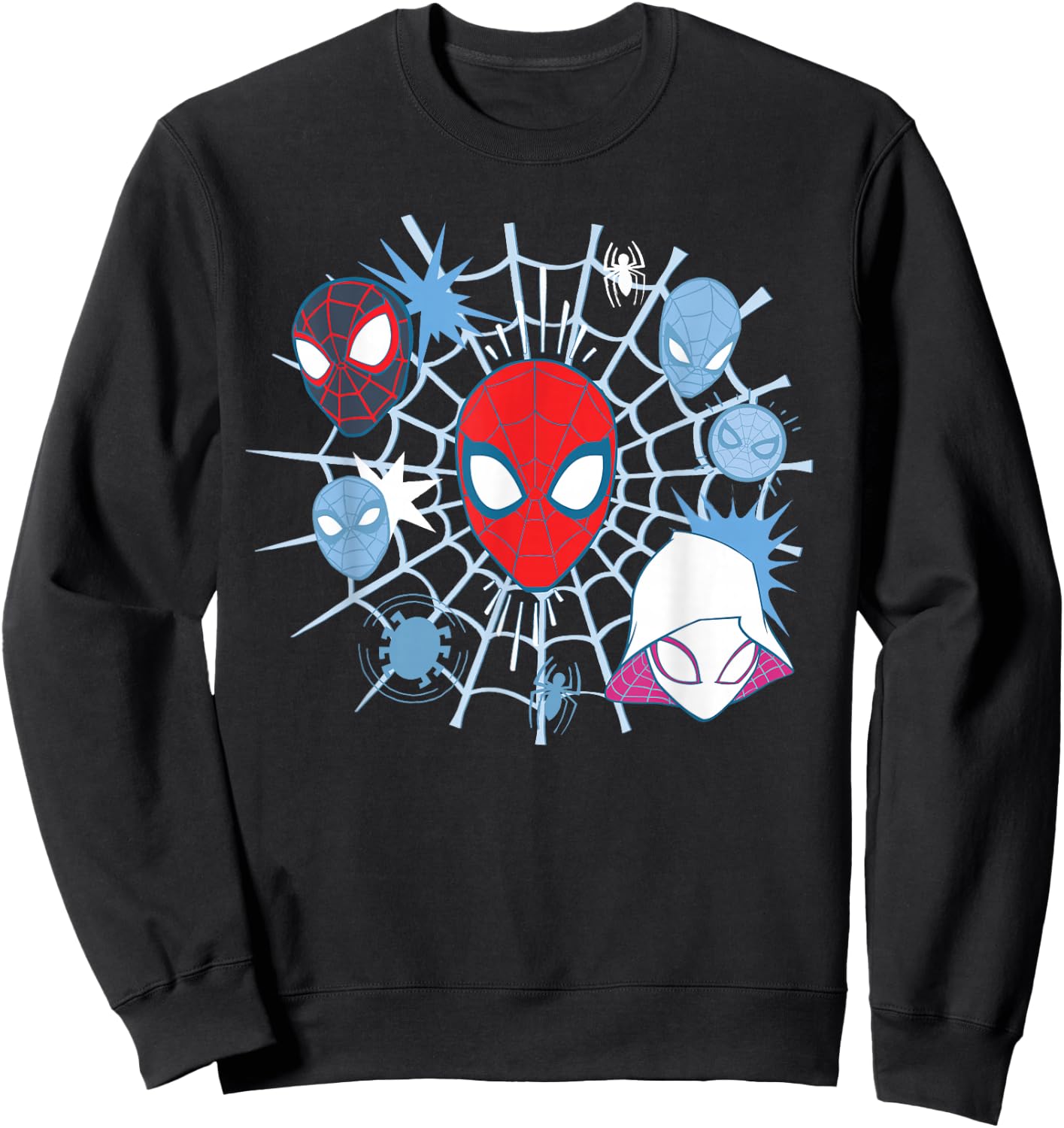 Marvel Spider-Man Team Spidey Big Face Collage Sweatshirt - Sweatshirt | Black