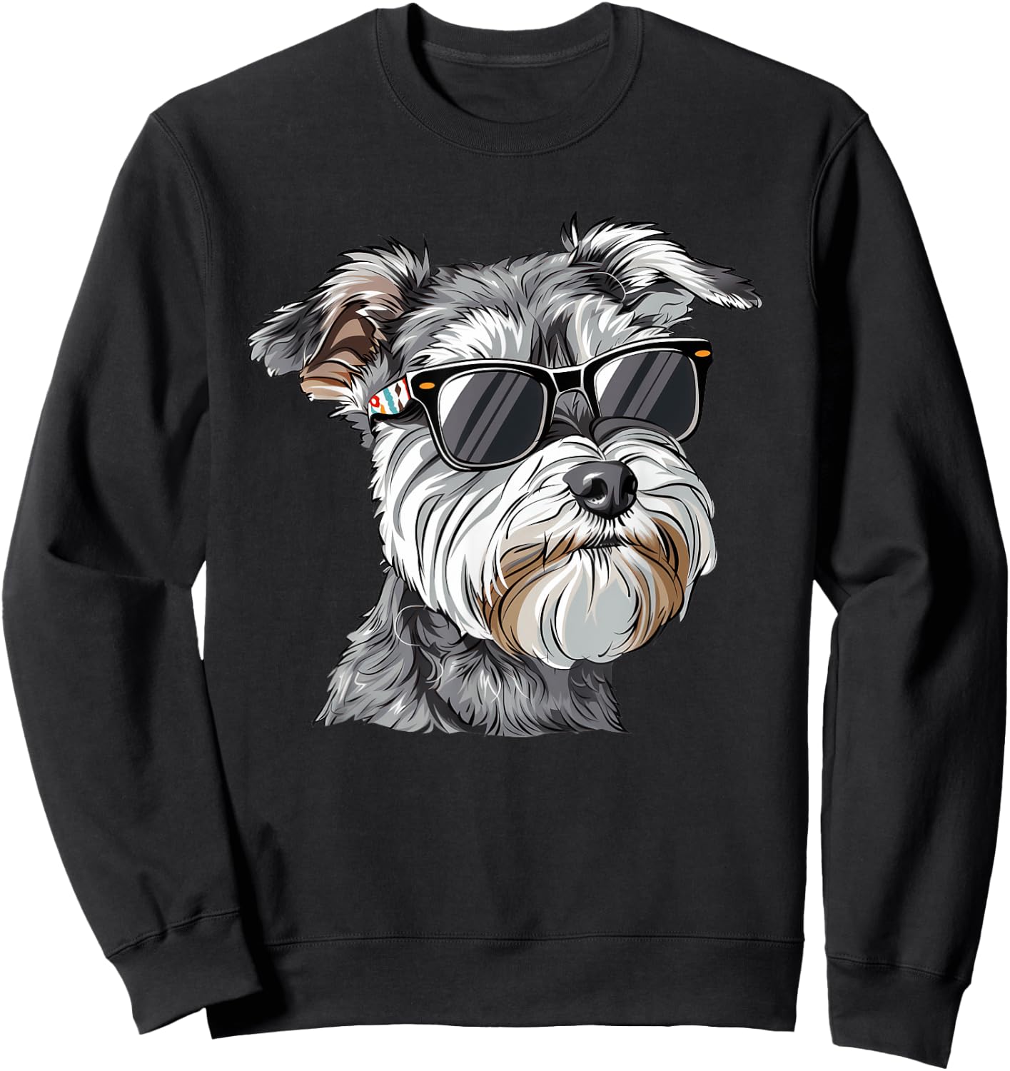 Miniature Schnazuer Mini Schnauzer Dog Sunglasses Sweatshirt - Sweatshirt | Black
